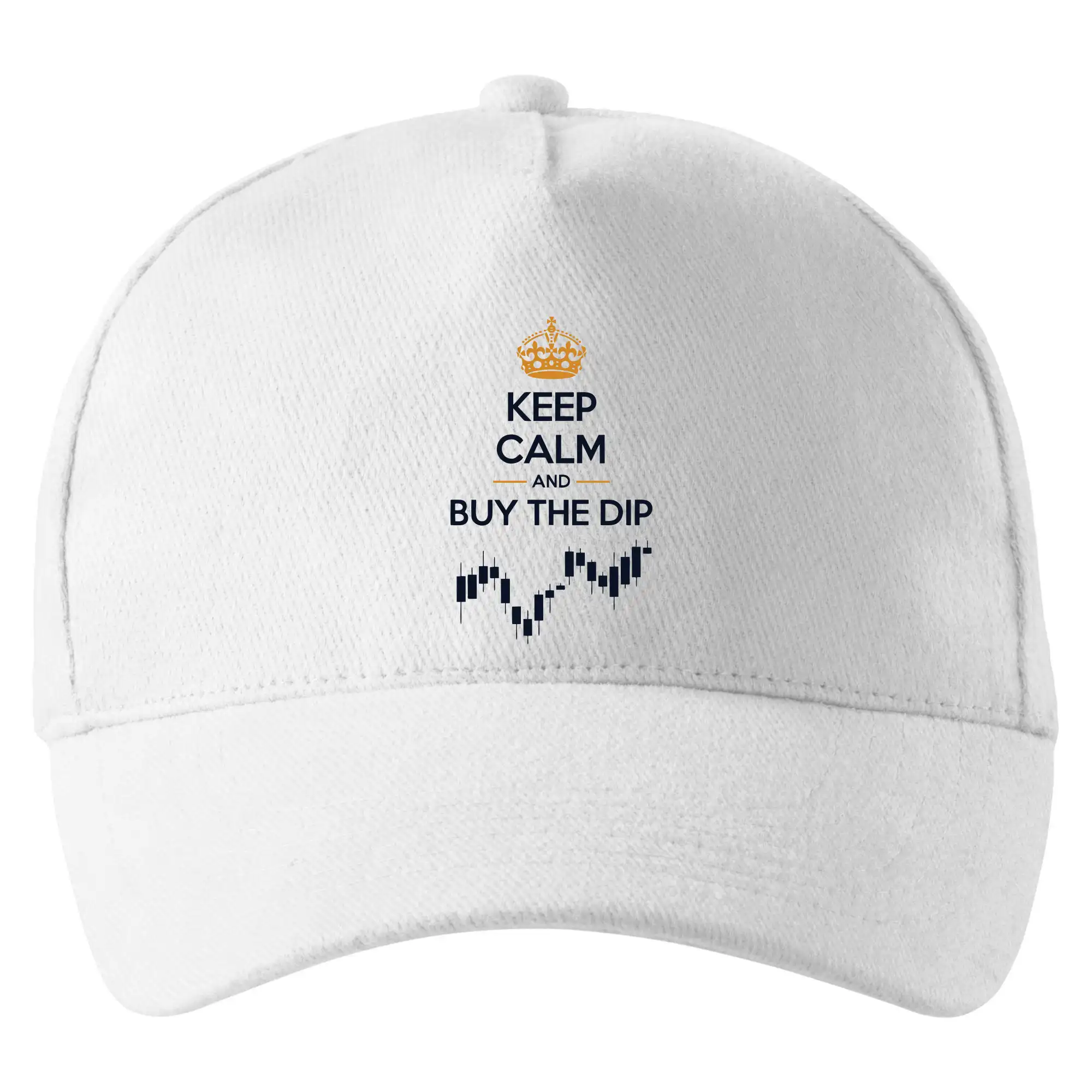 Keep Calm and Buy the Dip - koruna a graf - Šiltovka so zahnutým šiltom a mosaznou sponou