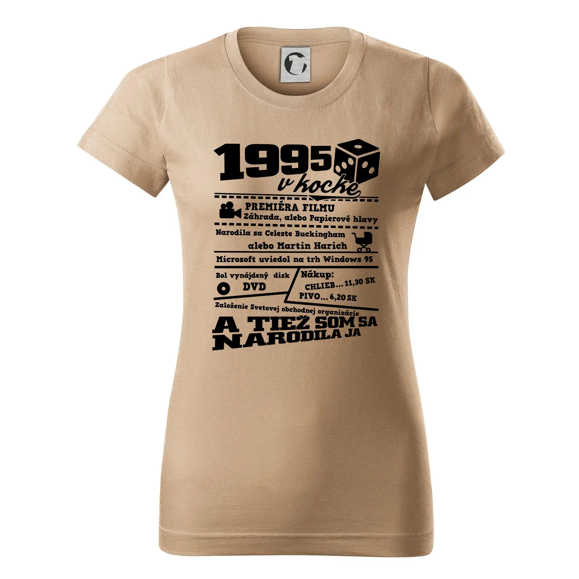 Narodeninové tričko 1995 - 1995 v kocke - Dámske tričko basic - ľahko voľnejšie a dlhšie