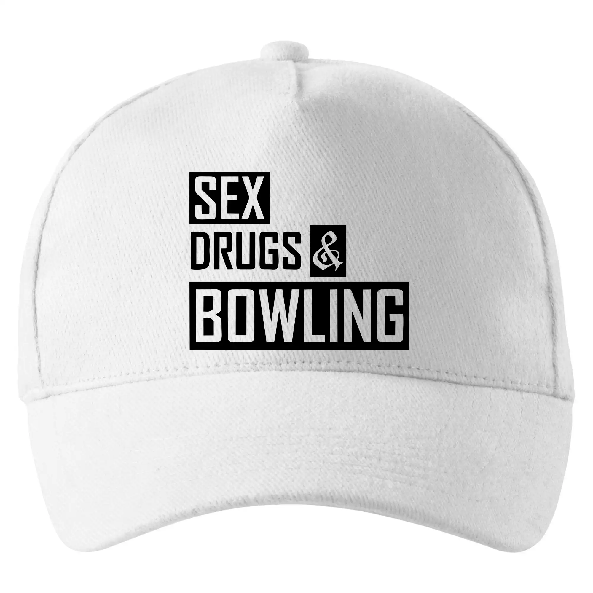 Tričká Bowling - Sex drugs bowling - Šiltovka so zahnutým šiltom a mosaznou sponou