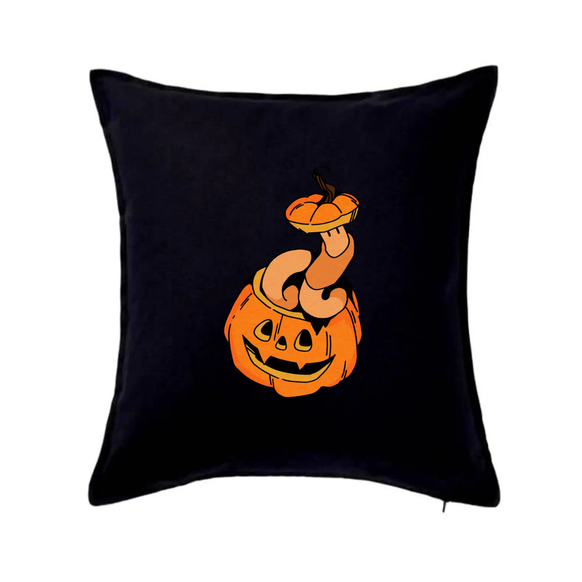 Grafické tričká - Dážďovka v tekvici (Alexis Citrine) - Vankúš 50x50