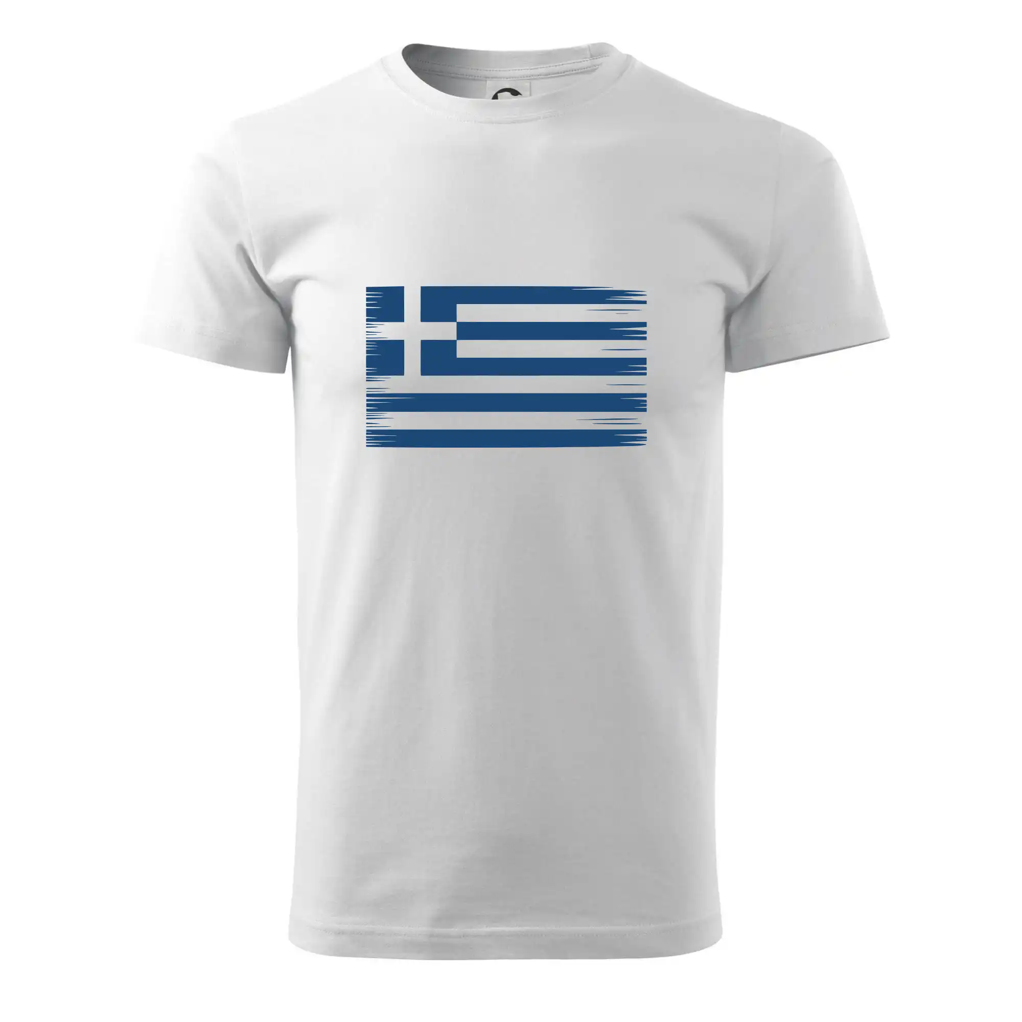 Motívy štátnych vlajok - Grécko vlajka hranatá - Tričko extra veľké  (5-8XL)