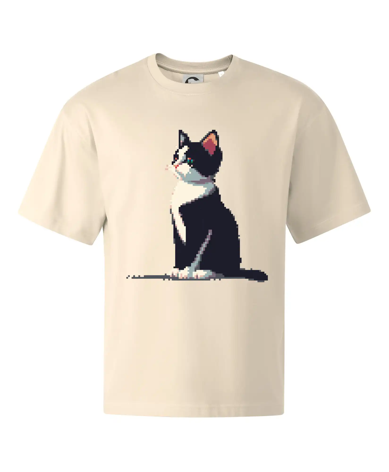 Vtipná tričká s mačkou - Mourovatá mačka pixel - Stage unisex - OVERSIZE