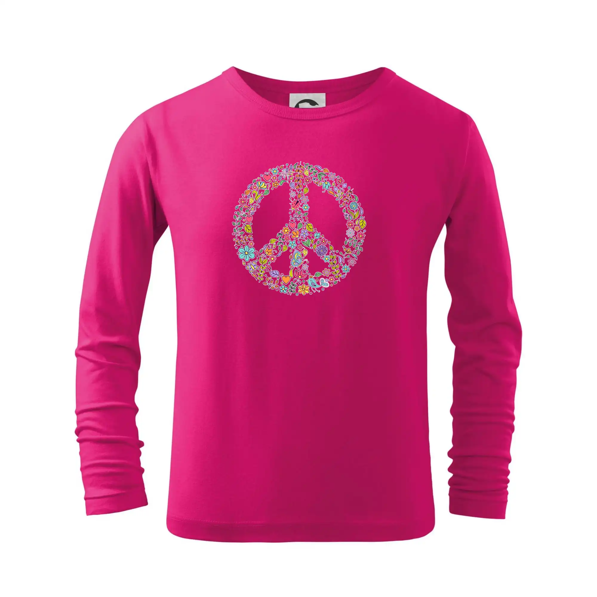 Tričká pre pohodový ľudí - Peace symbol lístočky - Tričko detské Long Sleeve