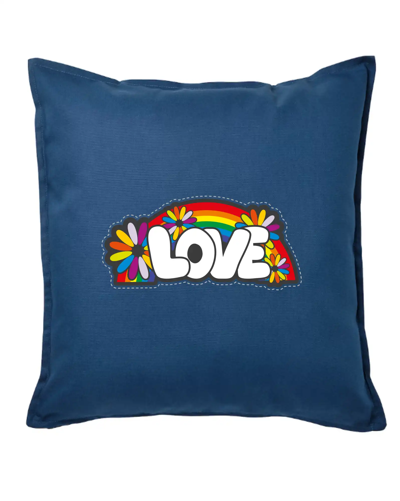 Tričká pre pohodový ľudí - Love s dúhou v pozadí - Vankúš 50x50