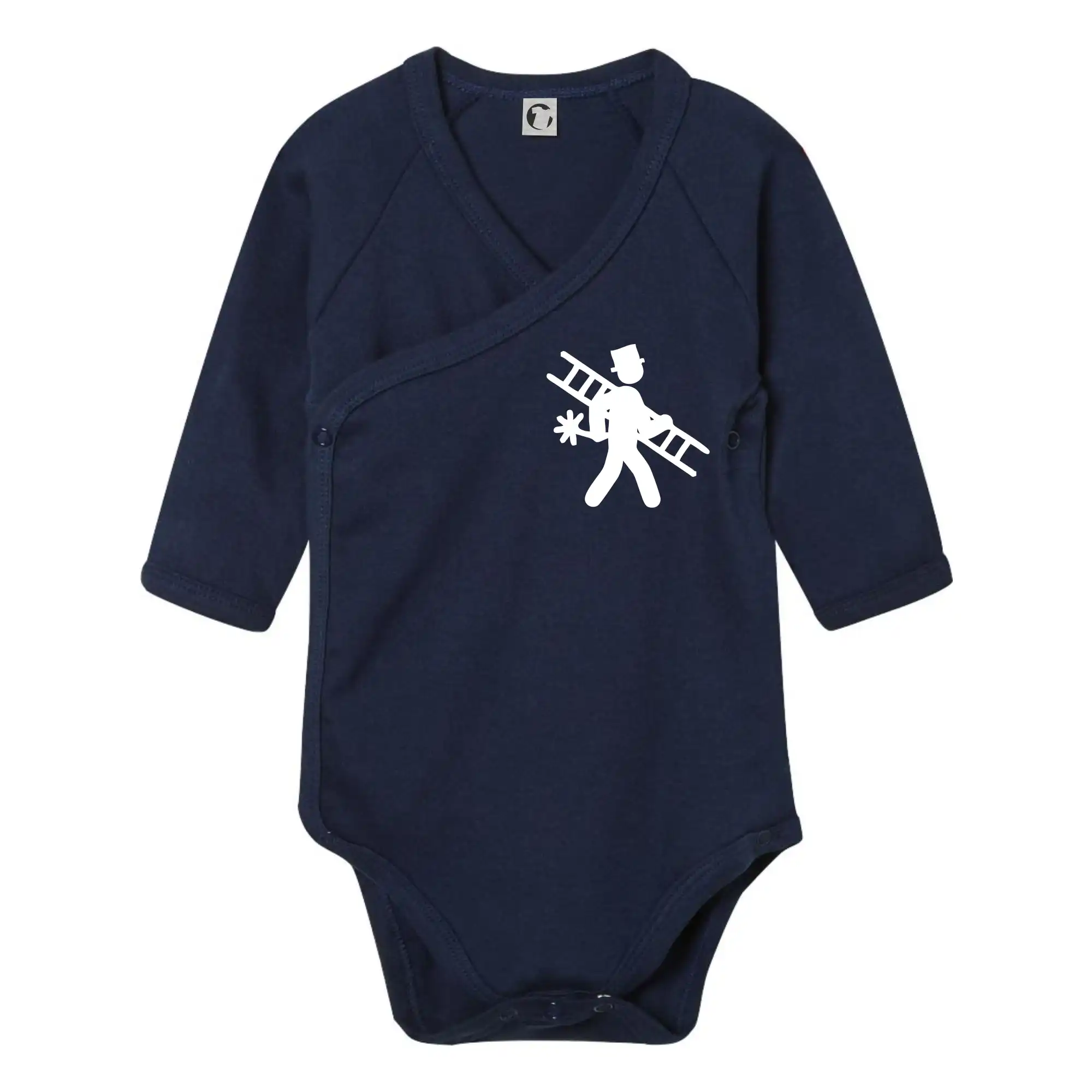 Vtipné tričká do práce - Kominár logo prsník - Body zavinovacie s dlhým rukávom