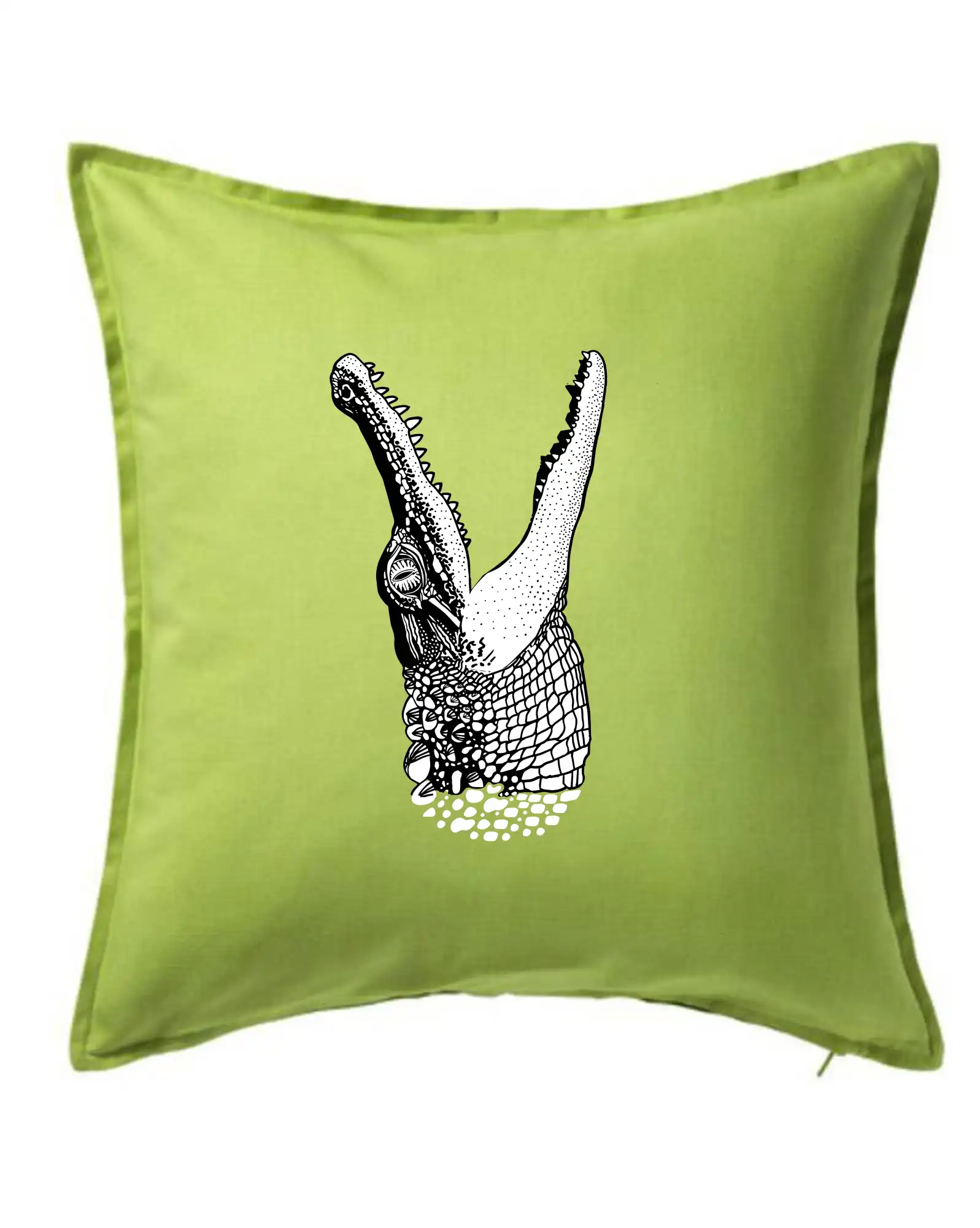 Tričká so zvieratami - Krokodíl kreslený  (Pecka design) - Vankúš 50x50
