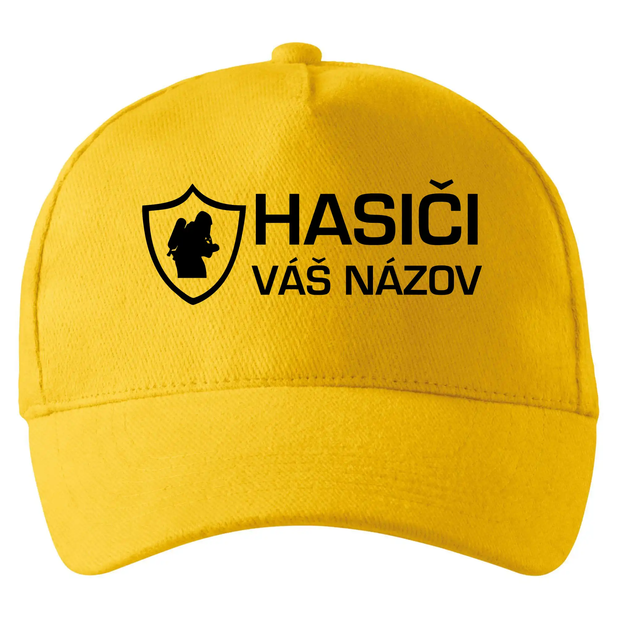 Originálne tričká pre hasičov - Hasiči emblem - vlastný nápis - Šiltovka so zahnutým šiltom a mosaznou sponou