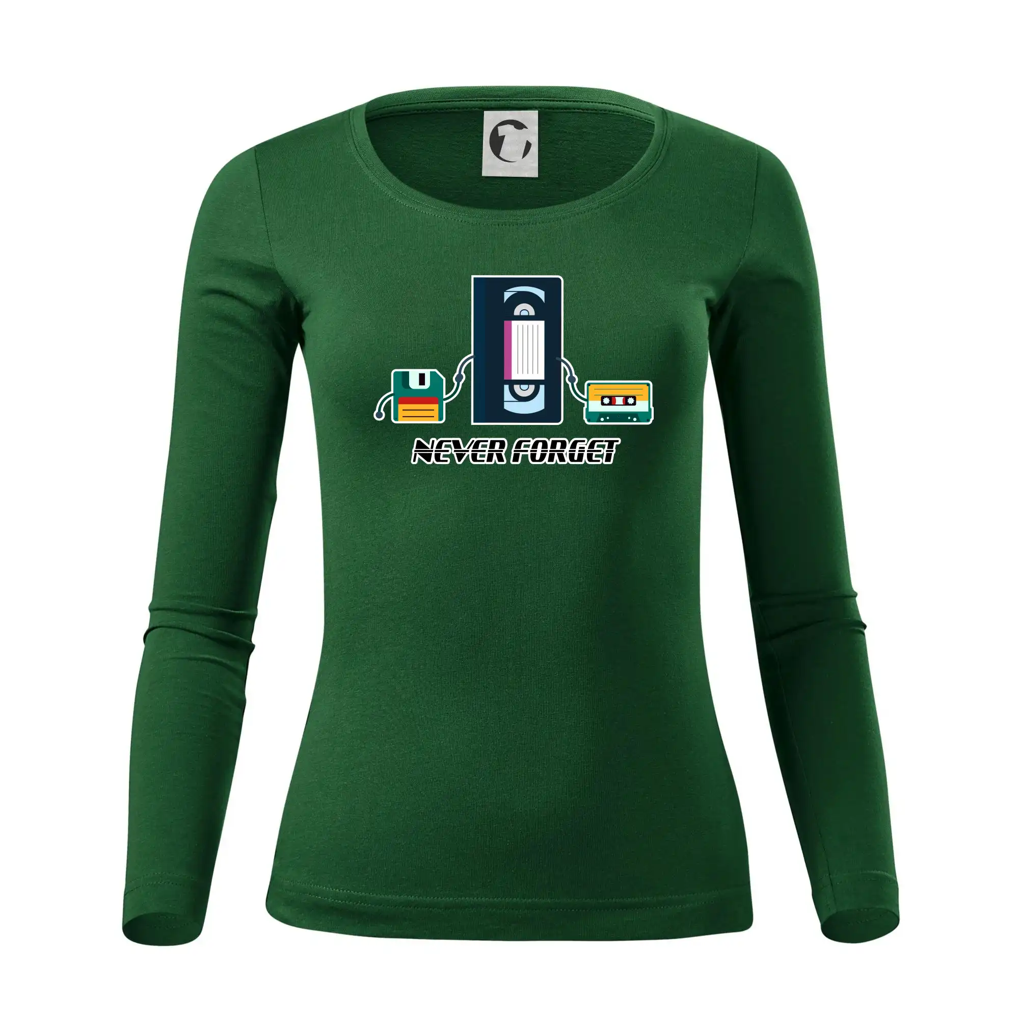 Tričká pre ajťákov - Never forget 90s - Dámske tričko FIT-T LS - zužené