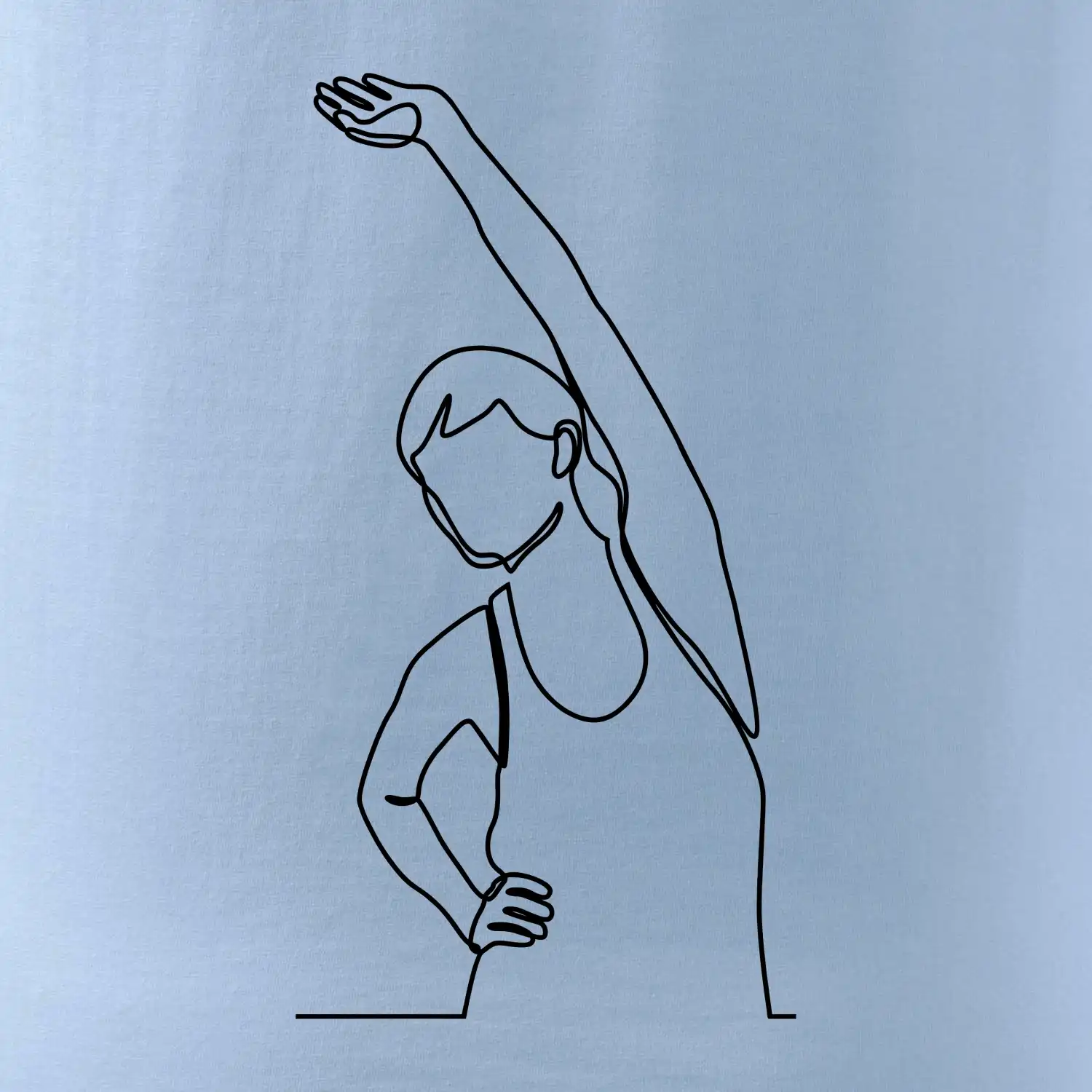 Protahující se žena jedním tahem