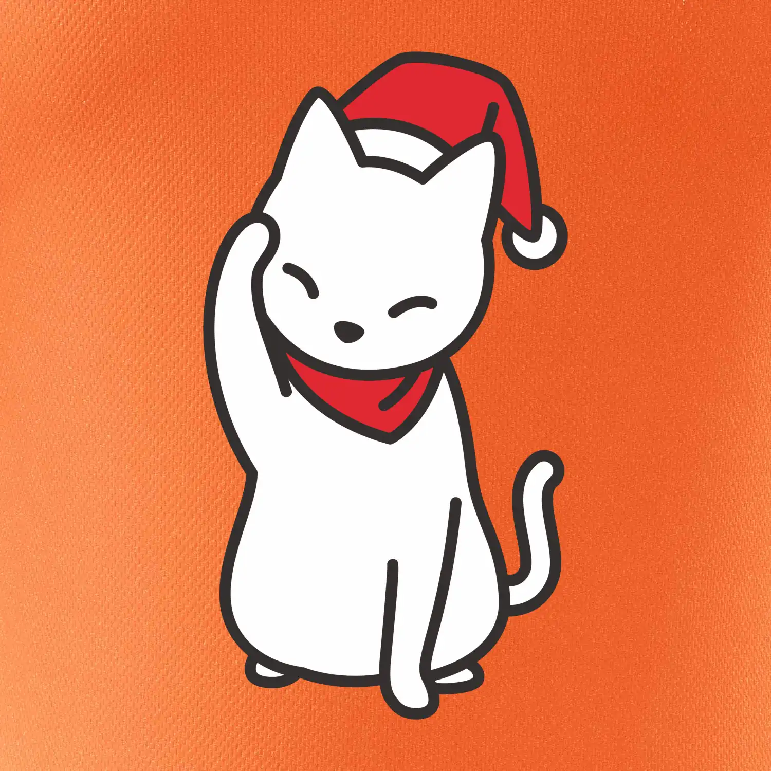 Vánoční kočka mávající