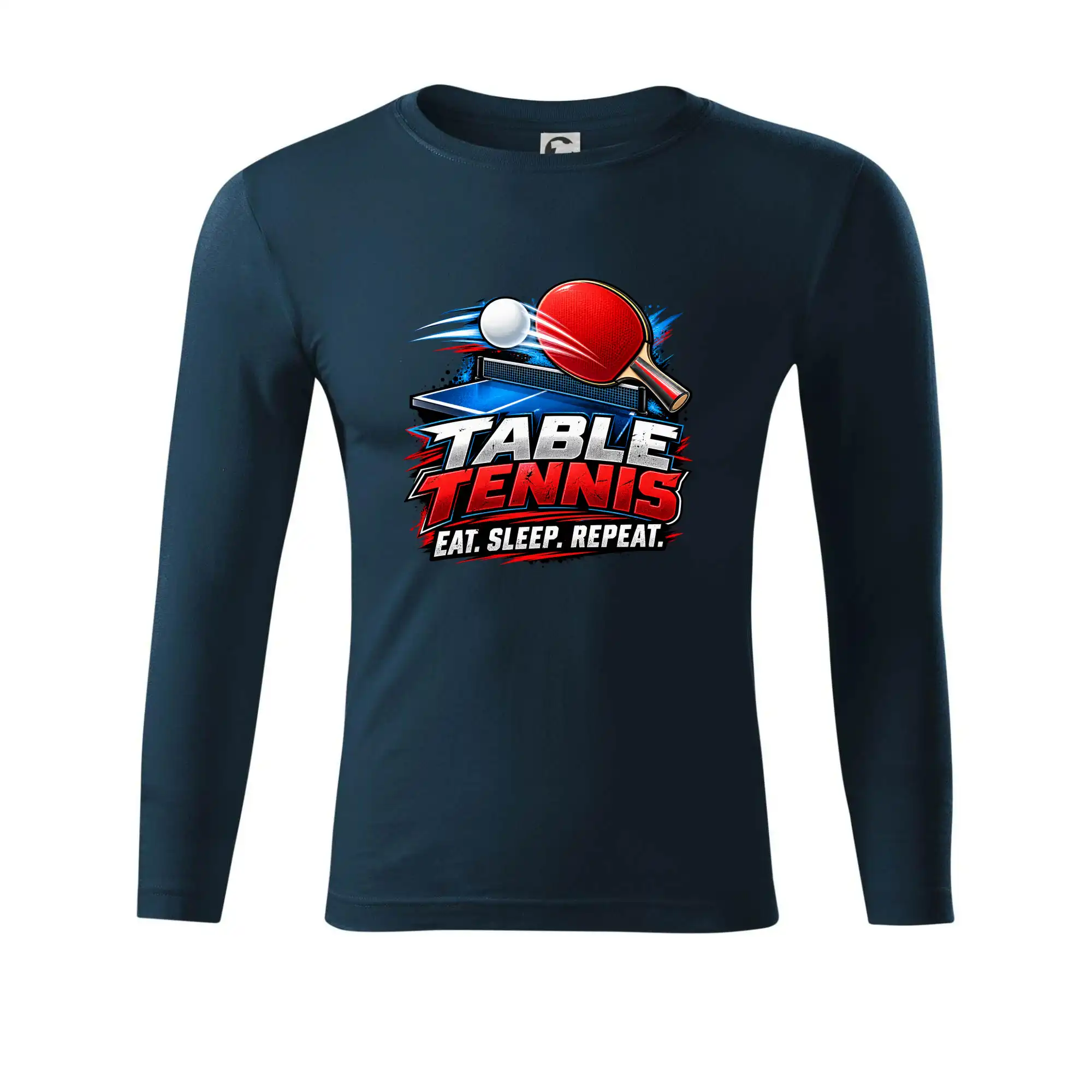 Stolní tenis pálka a míček eat sleep repeat