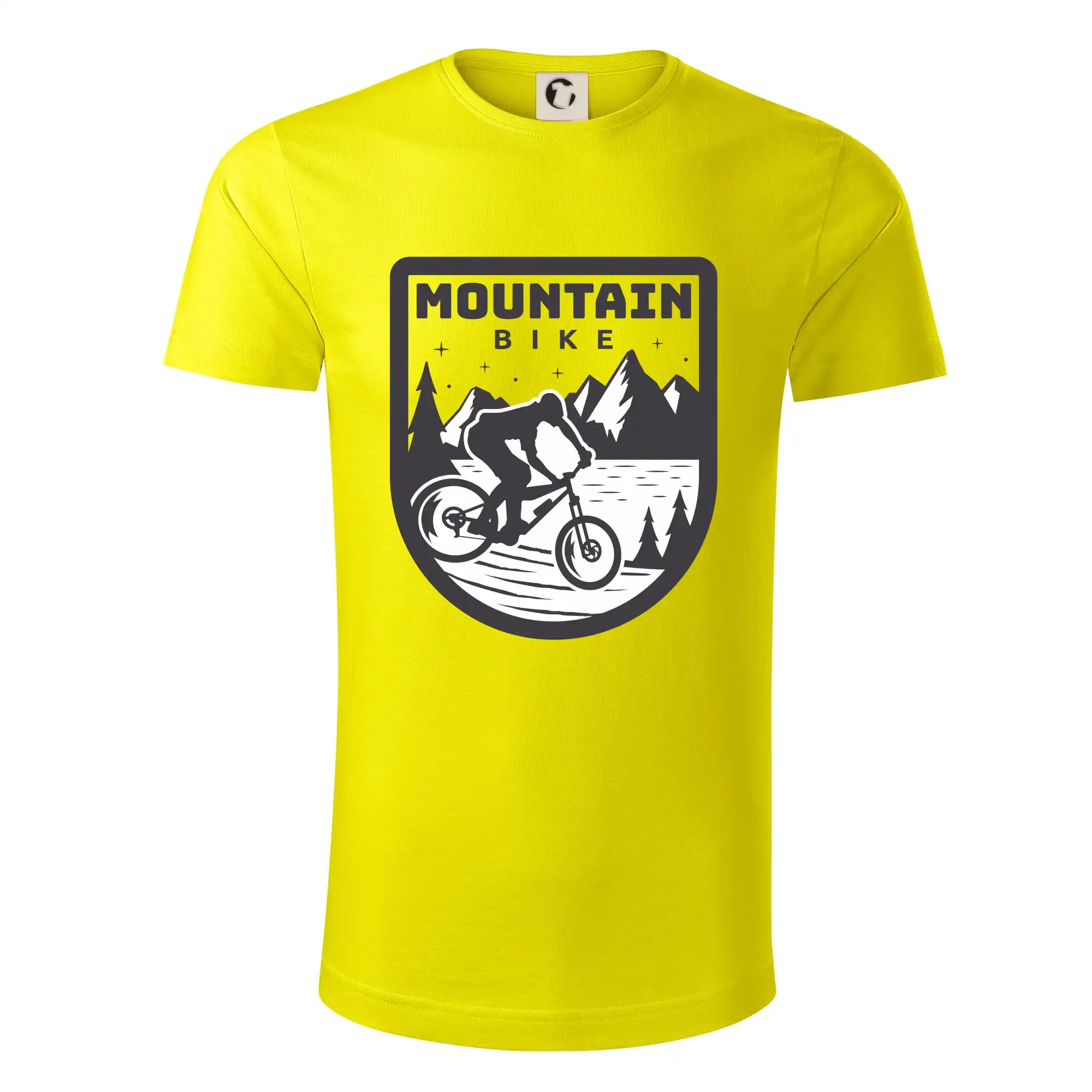Tričko ako darček pre cyklistu - MTB mountain bike logo prsa zaoblené - Tričko z organickej bavlny
