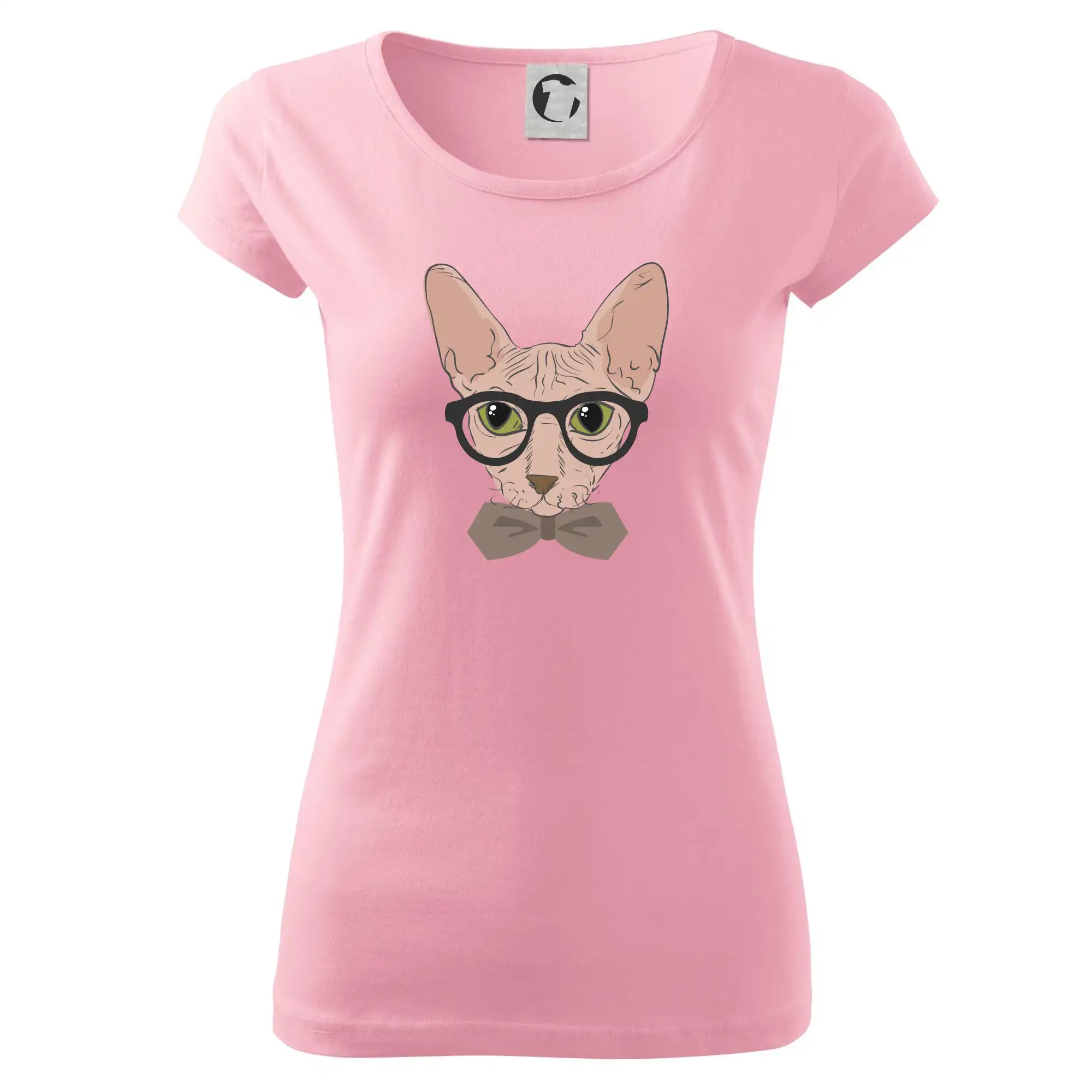 Vtipná tričká s mačkou - Hipster sphynx - Dámske tričko Pure