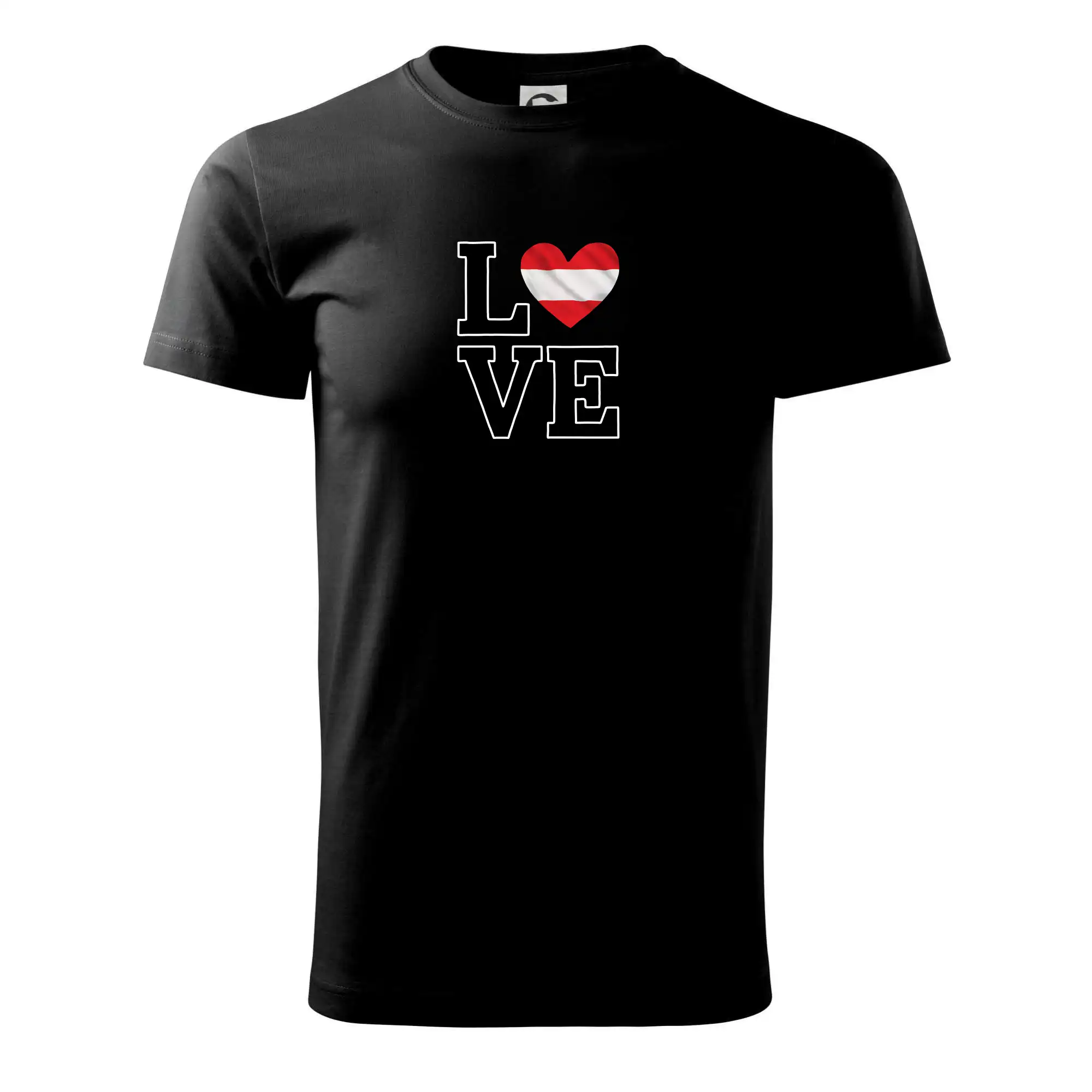Motívy štátnych vlajok - Love Rakúska vlajka - Pánske tričko nižšej gramáže
