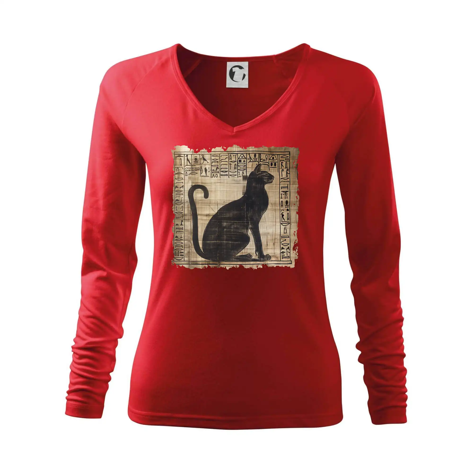 Vtipná tričká s mačkou - Egyptské hieroglyfy mačka - Tričko dámske Elegance