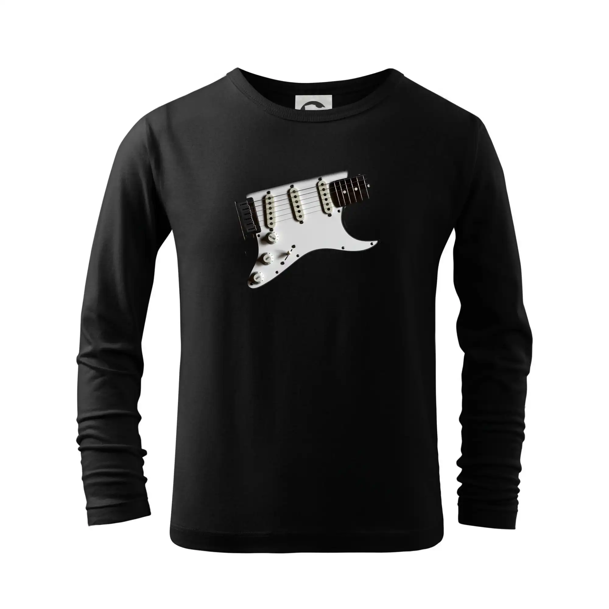 Hudobné tričká - Gitara biela - Tričko detské Long Sleeve