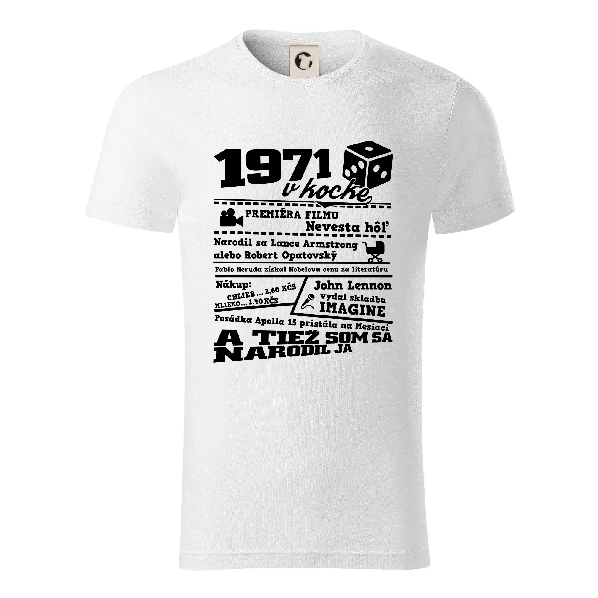 Narodeniny v kocke - 1971 v kocke - Tričko z organickej bavlny