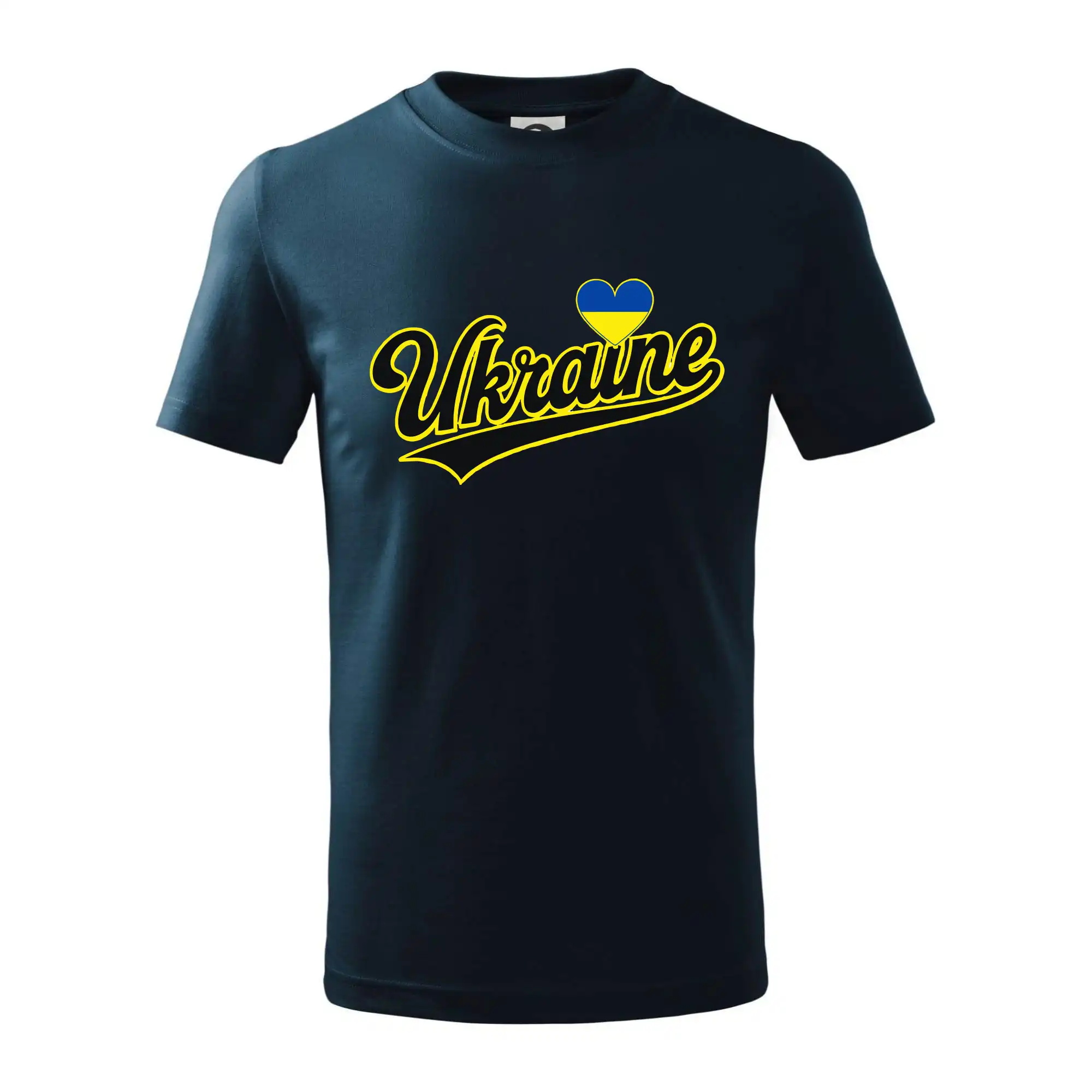 Tričká s vlajkou ukrajiny - Ukraine - nápis čierny - Tričko detské bavlnené