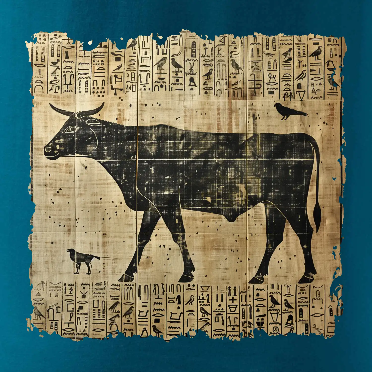 Egyptské hieroglyfy kráva