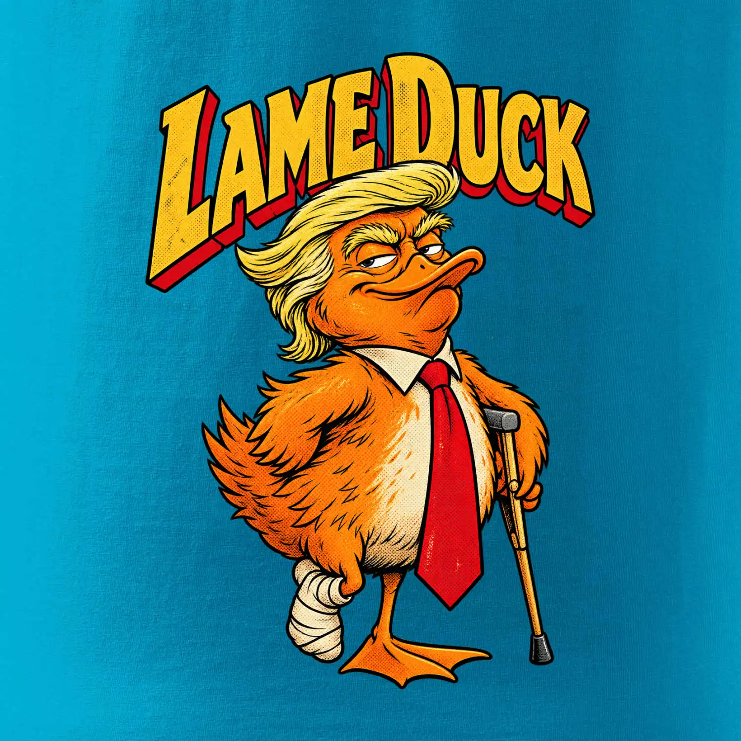 Trump jako kulhající kachna retro komiks