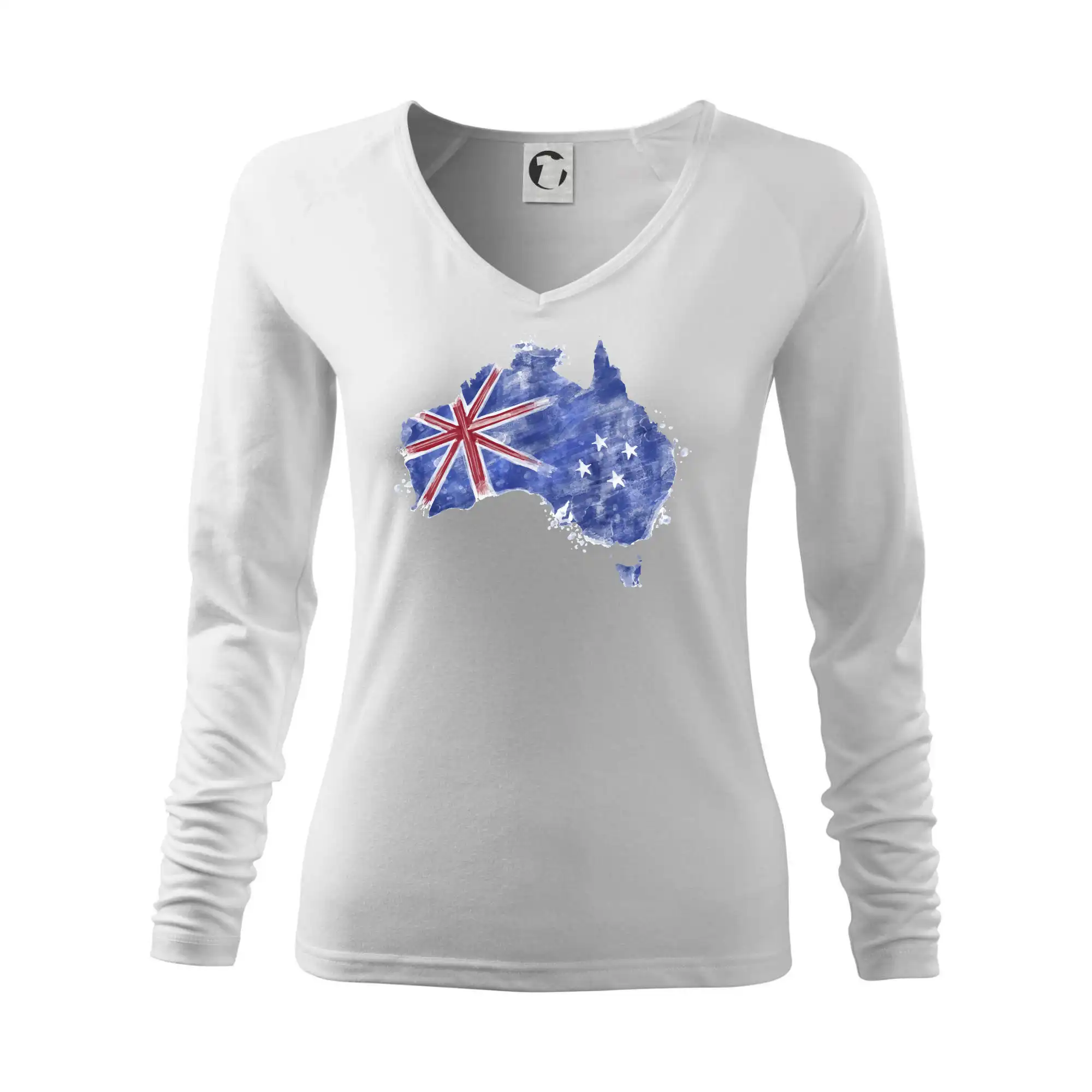 Motívy štátnych vlajok - Austrália - vlajka maľovaná - Tričko dámske Elegance