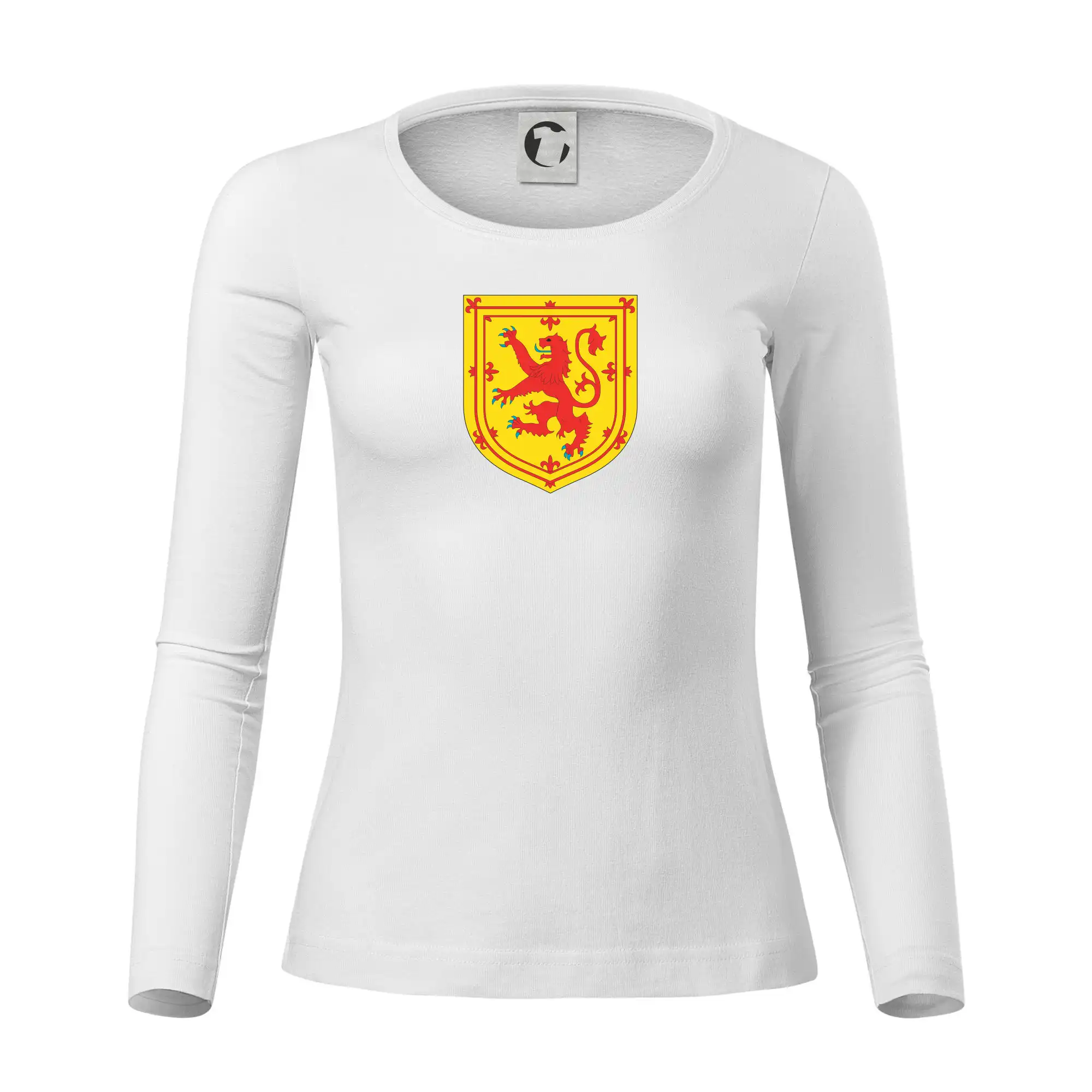 Ostatné mestá / miesta - Škótsky lev na hrudi - Dámske tričko FIT-T LS - zužené