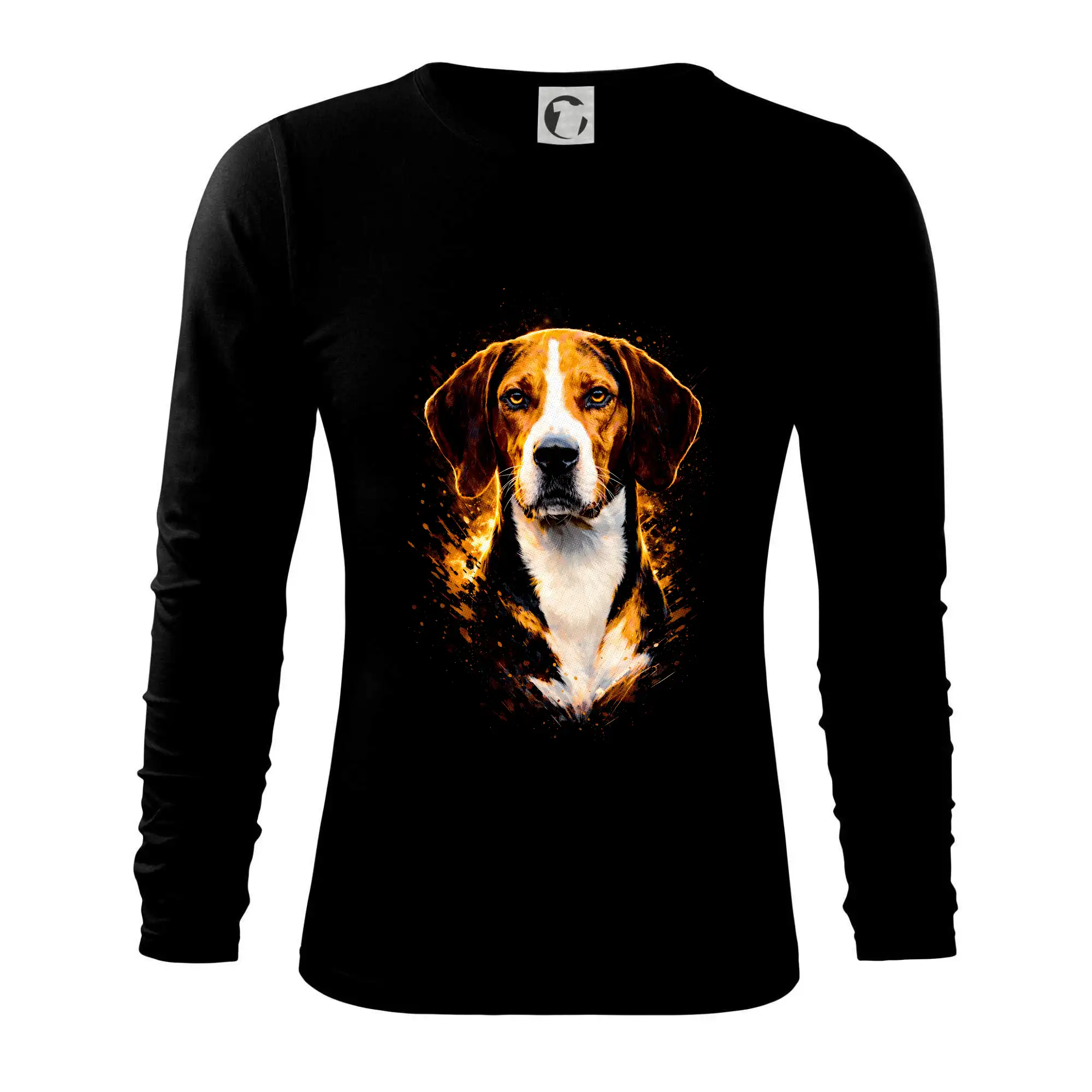 Bígl na tričku - Obrázok poltón bígl spredu - Tričko s dlhým rukávom FIT-T long sleeve