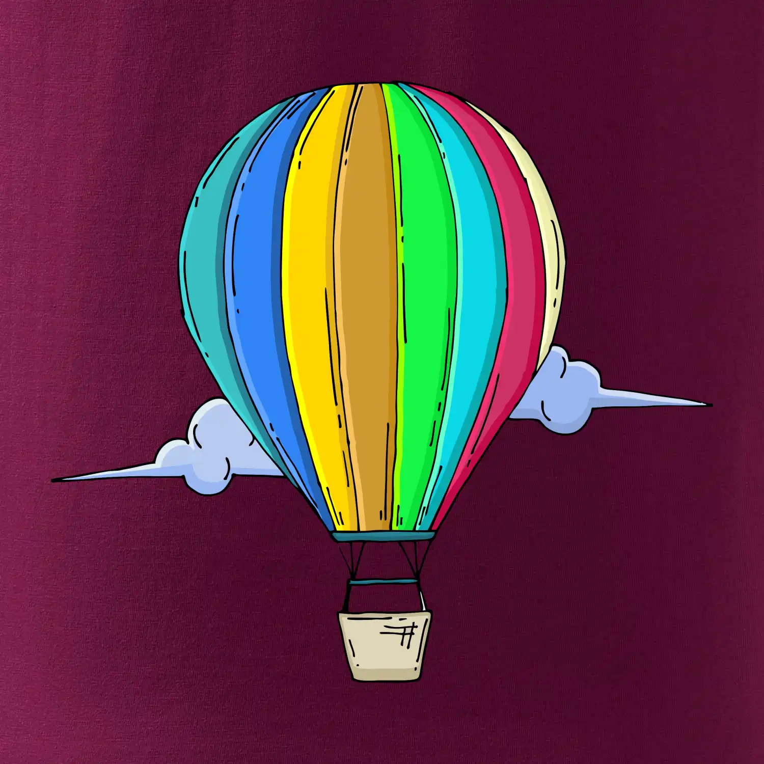 Horkovzdušný balon v oblacích