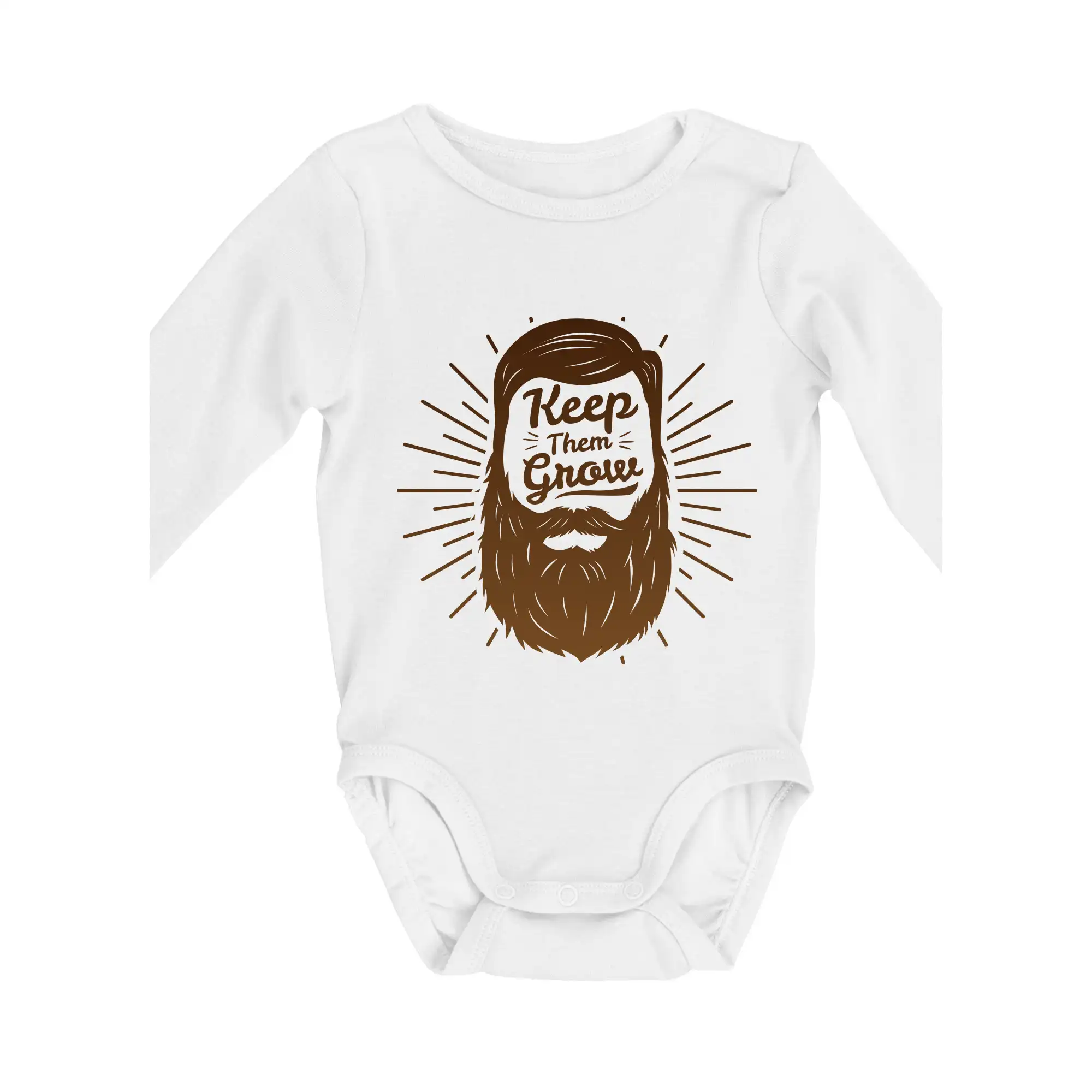 Tričká s fúzikmi - Keep them grow - Body dojčenské s dlhým rukávom