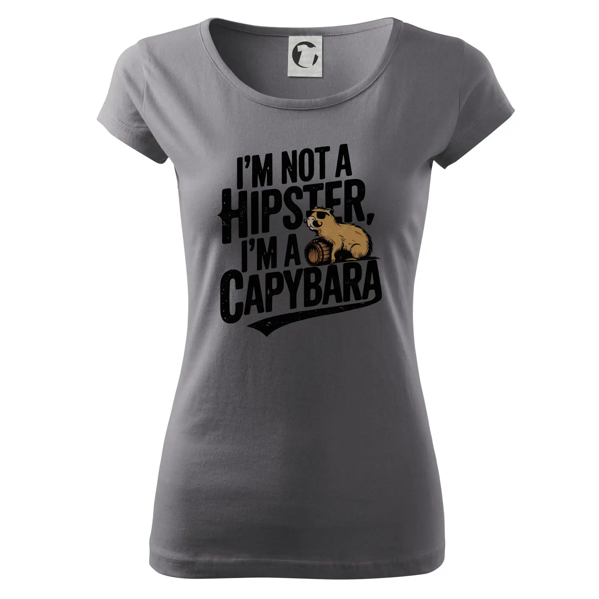 Tričká so zvieratami - I'm not a hipster, I'm a capybara - Dámske tričko Pure