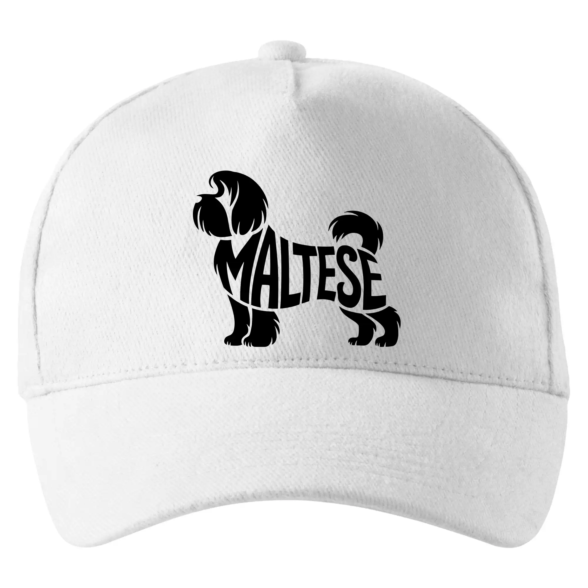 Ostatné psie plemená - Maltézsky psík nápis v tele - Šiltovka so zahnutým šiltom a mosaznou sponou