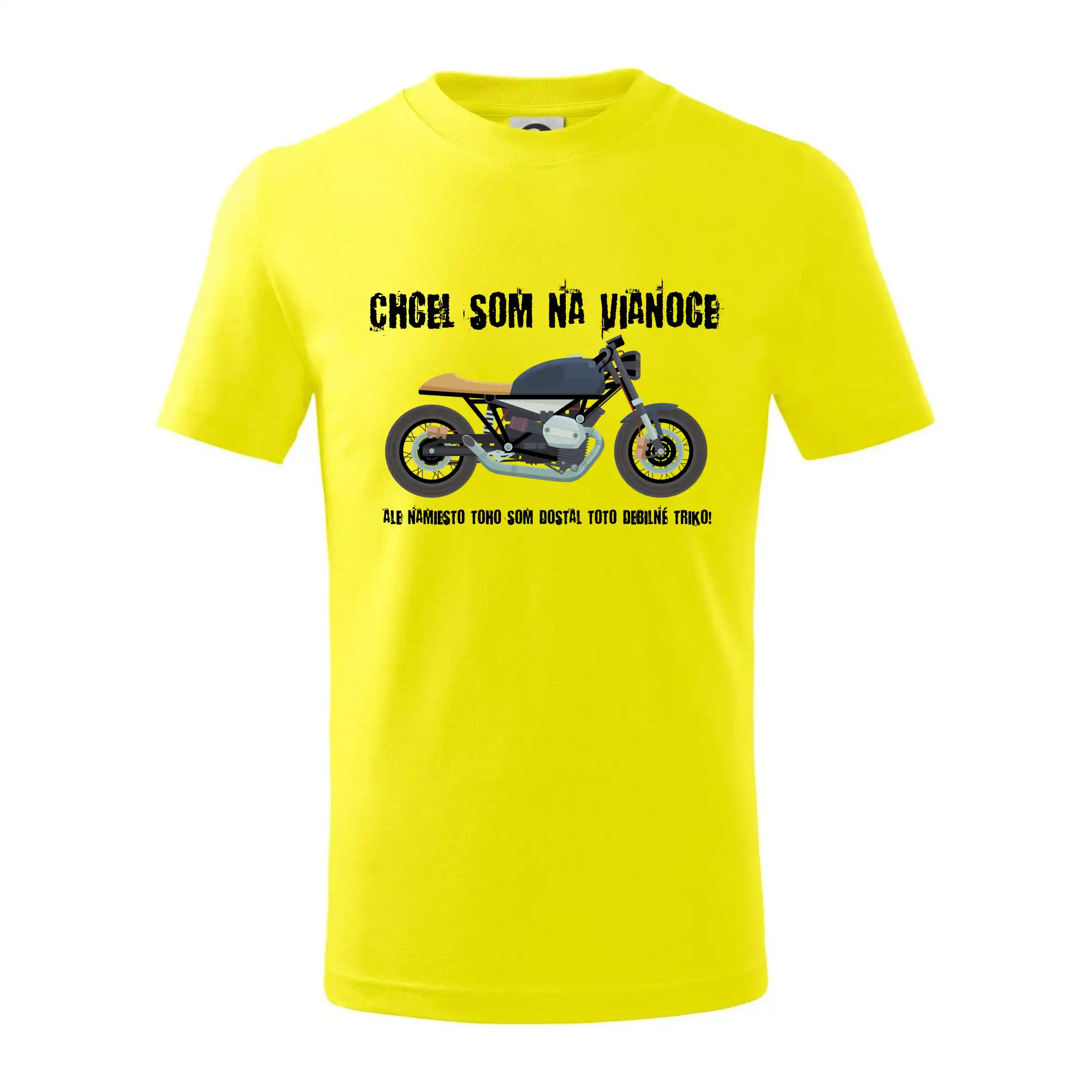 Tričká a mikiny s potlačou motoriek – pre pravých motorkárov - Chcel som motorku - Vianoce - Tričko detské bavlnené