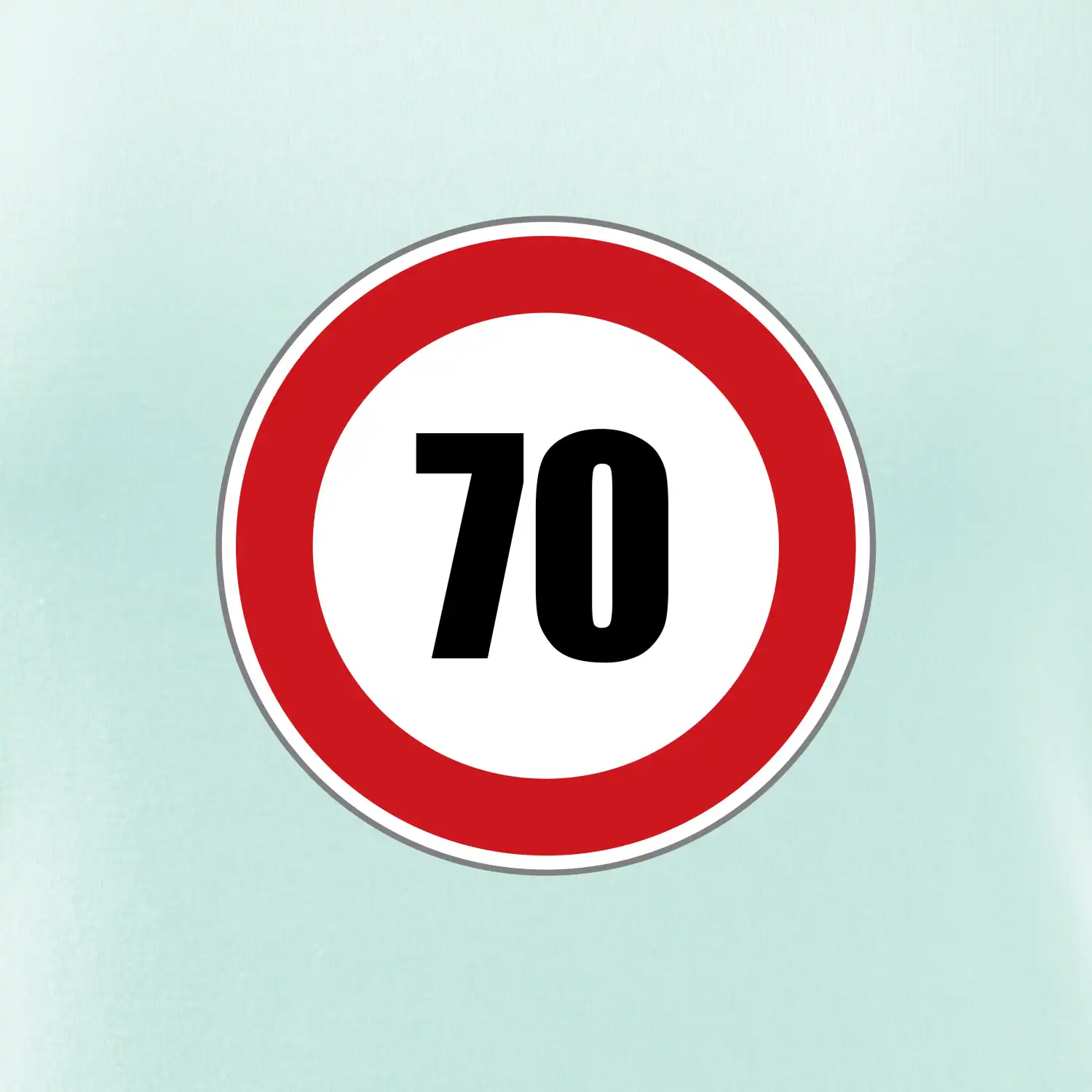 Dopravní značka - omezení rychlosti 70