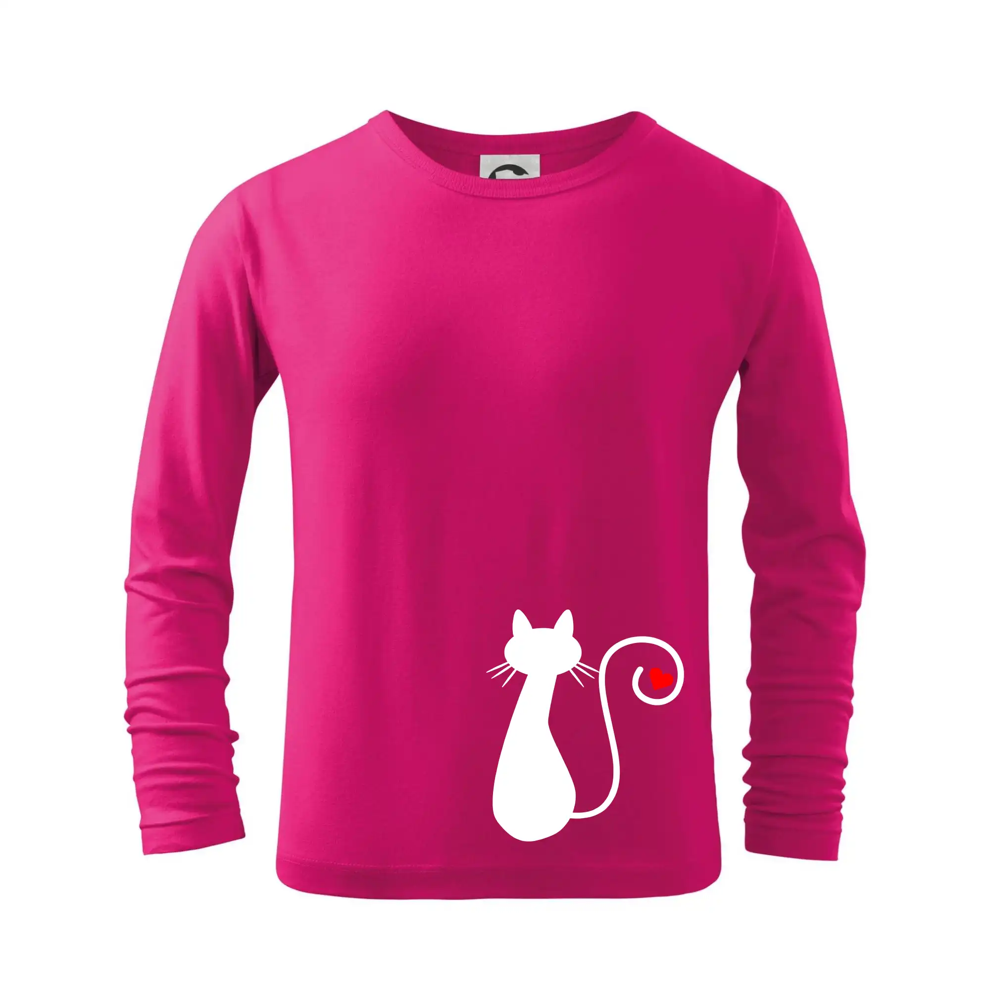 Vtipná tričká s mačkou - Zamilovaná mačka chvostík - Tričko detské Long Sleeve