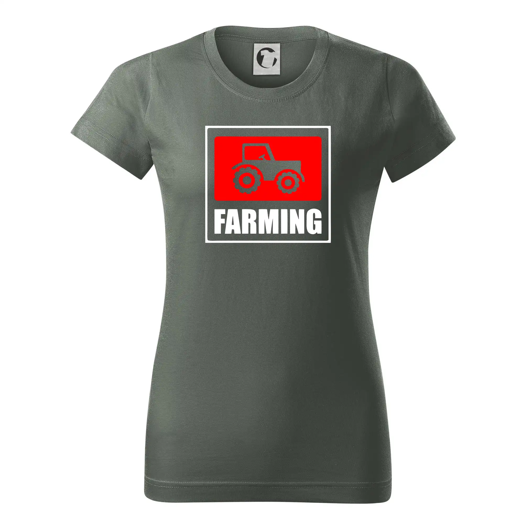 Farming traktor logo - Dámske tričko basic - ľahko voľnejšie a dlhšie
