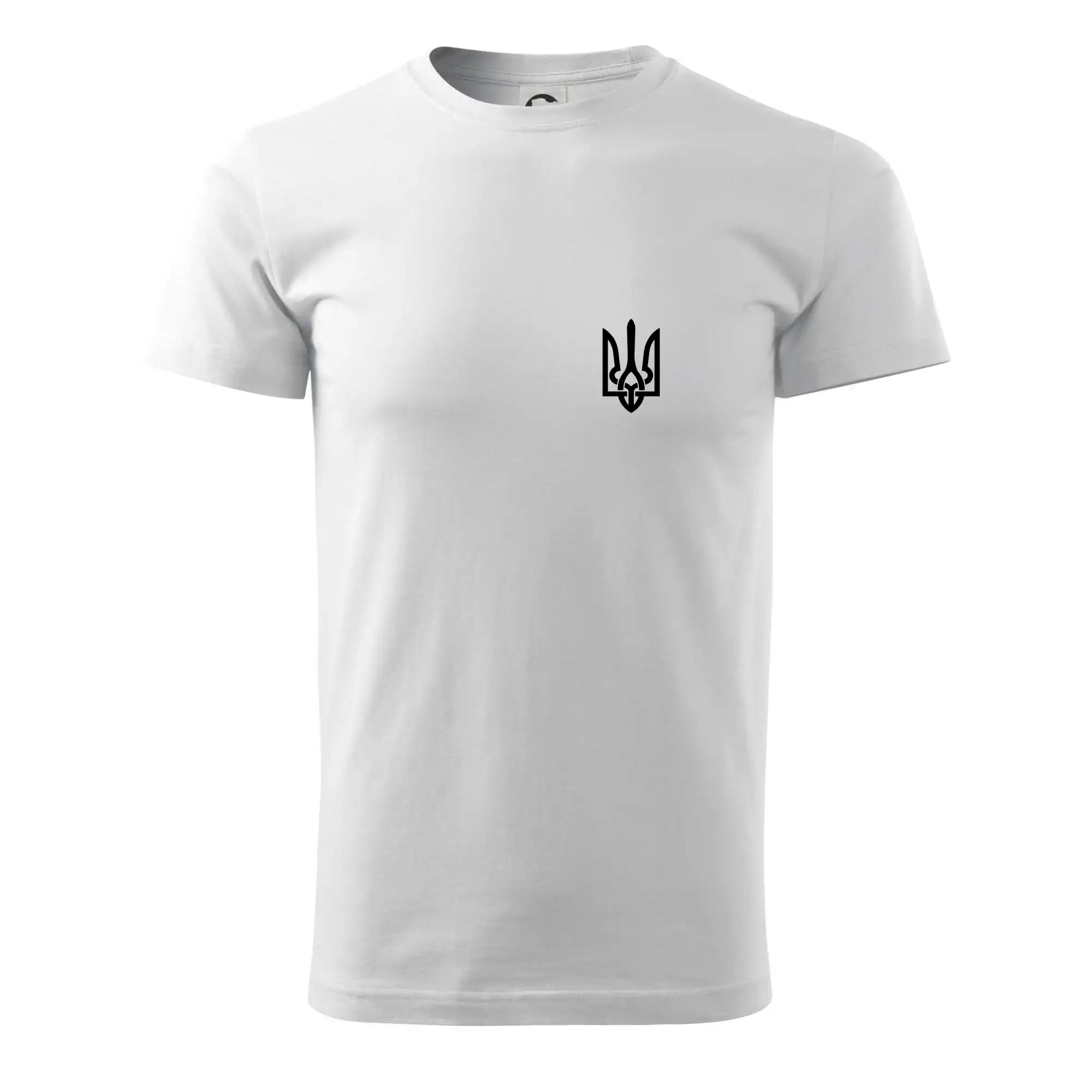 Tričká s vlajkou ukrajiny - Ukrajina trojzubec prsník - Tričko extra veľké  (5-8XL)