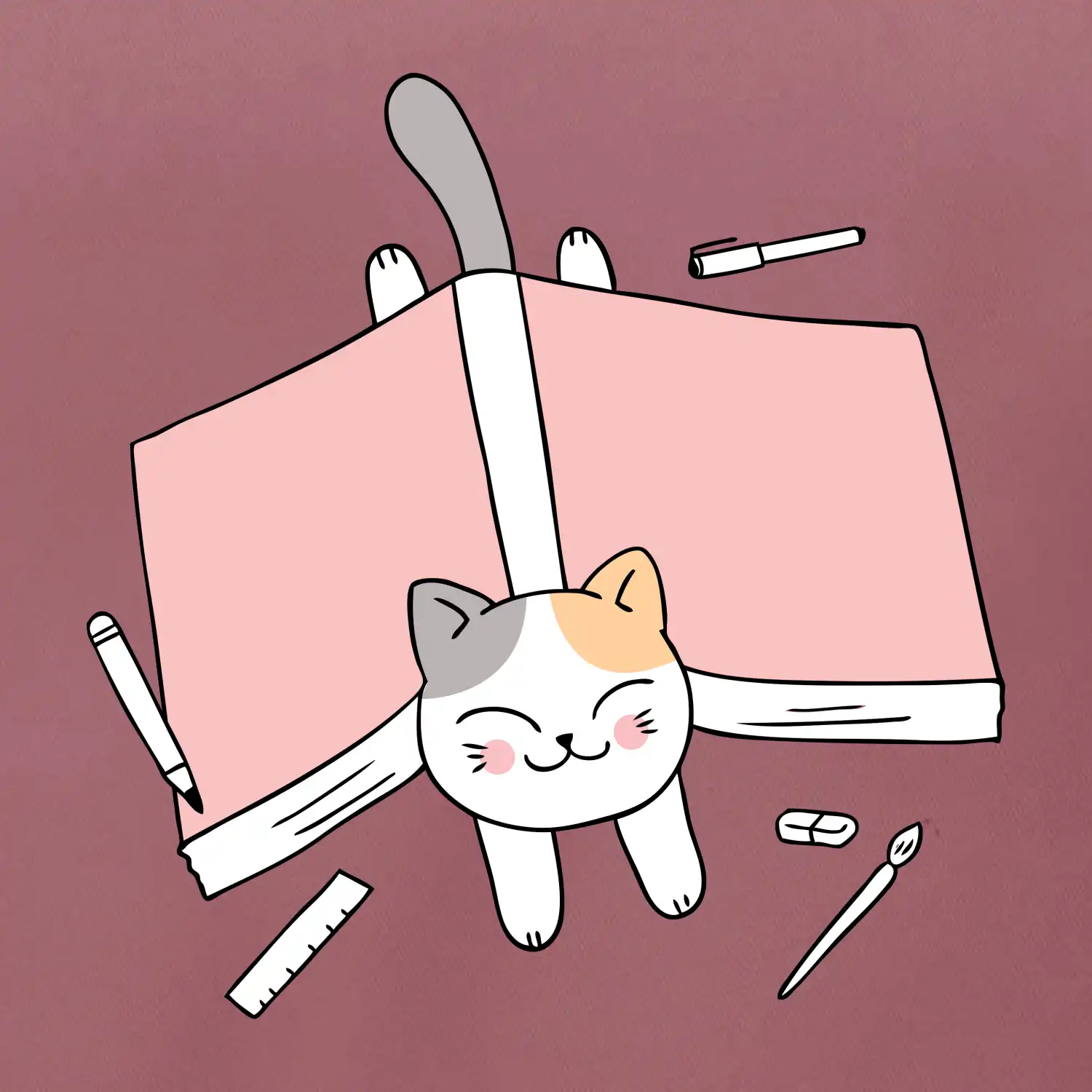 Učení na státnice kočka