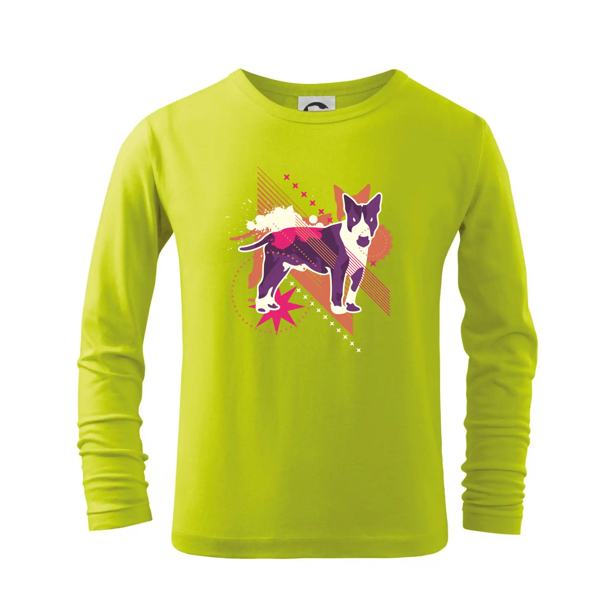 Ostatné psie plemená - Pes abstraktný fialový - Tričko detské Long Sleeve