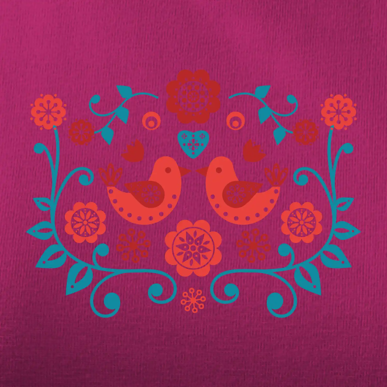 folklor - dva červení ptáčci