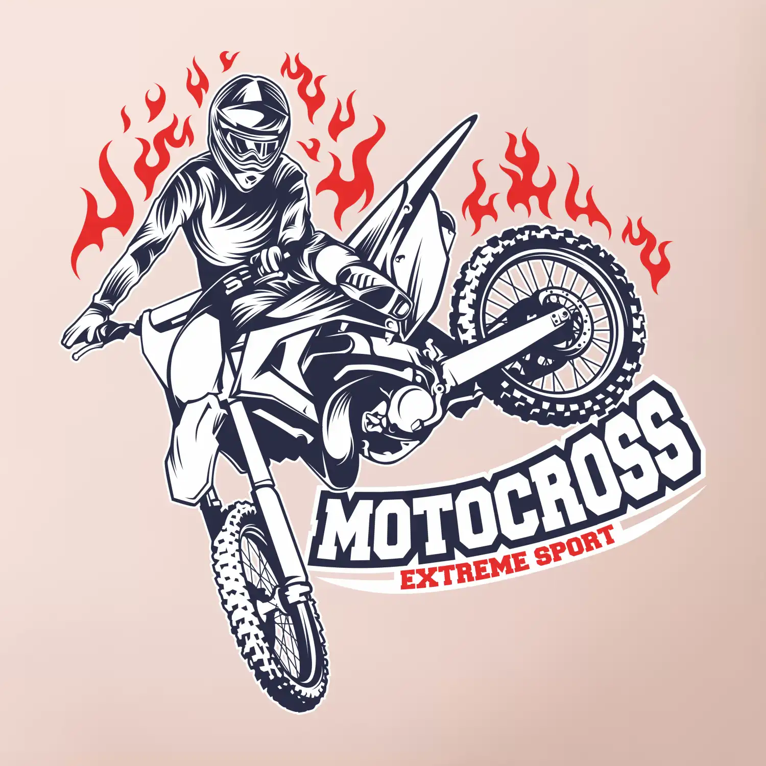 Motocross extreme sport fire