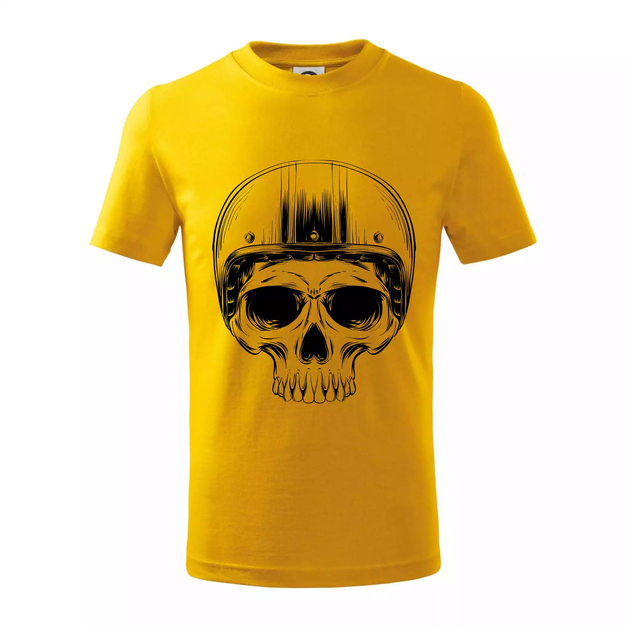 Motorkář lebka s kulatou hlavou