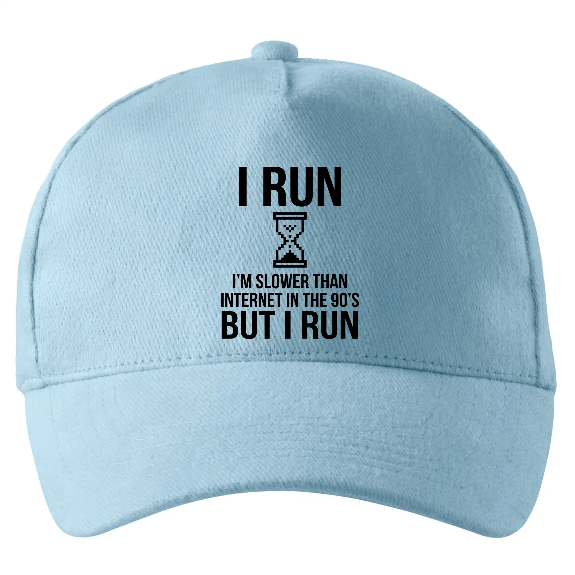 Tričká pre bežcov - I run slower then internet - Šiltovka so zahnutým šiltom a mosaznou sponou