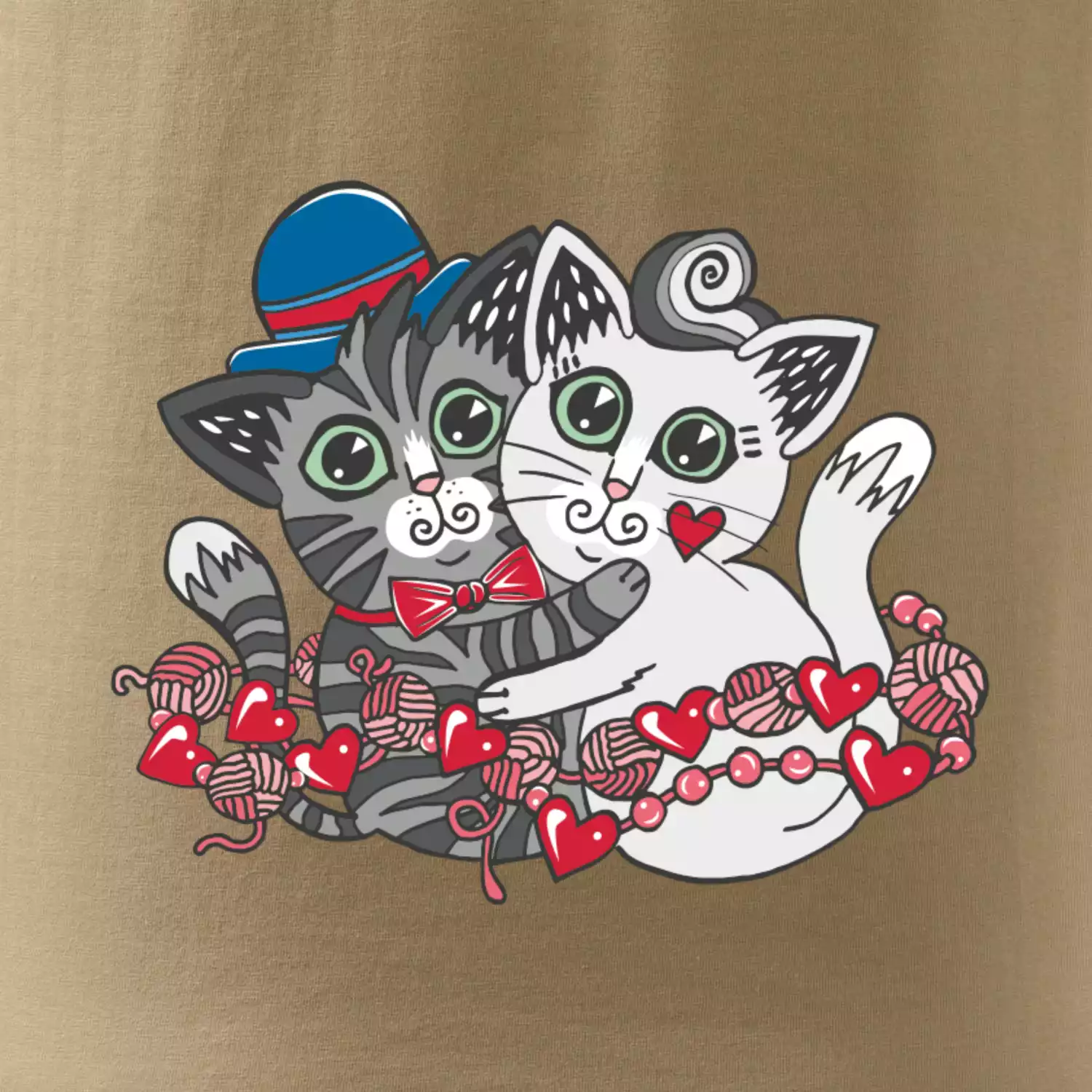 Mačky v objatí (Pecka design)