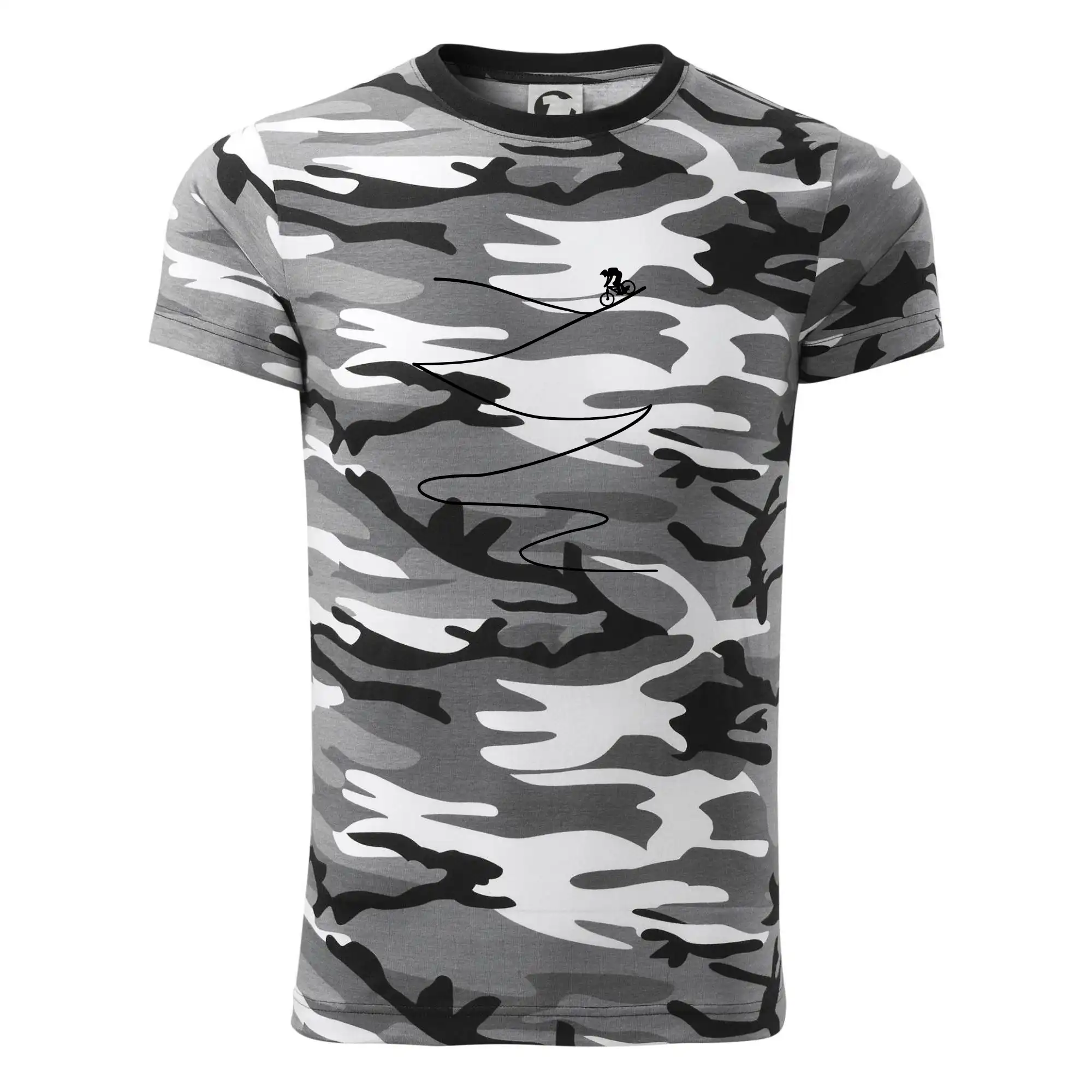 Tričko ako darček pre cyklistu - Cyklo zjazd z kopca - Army CAMOUFLAGE