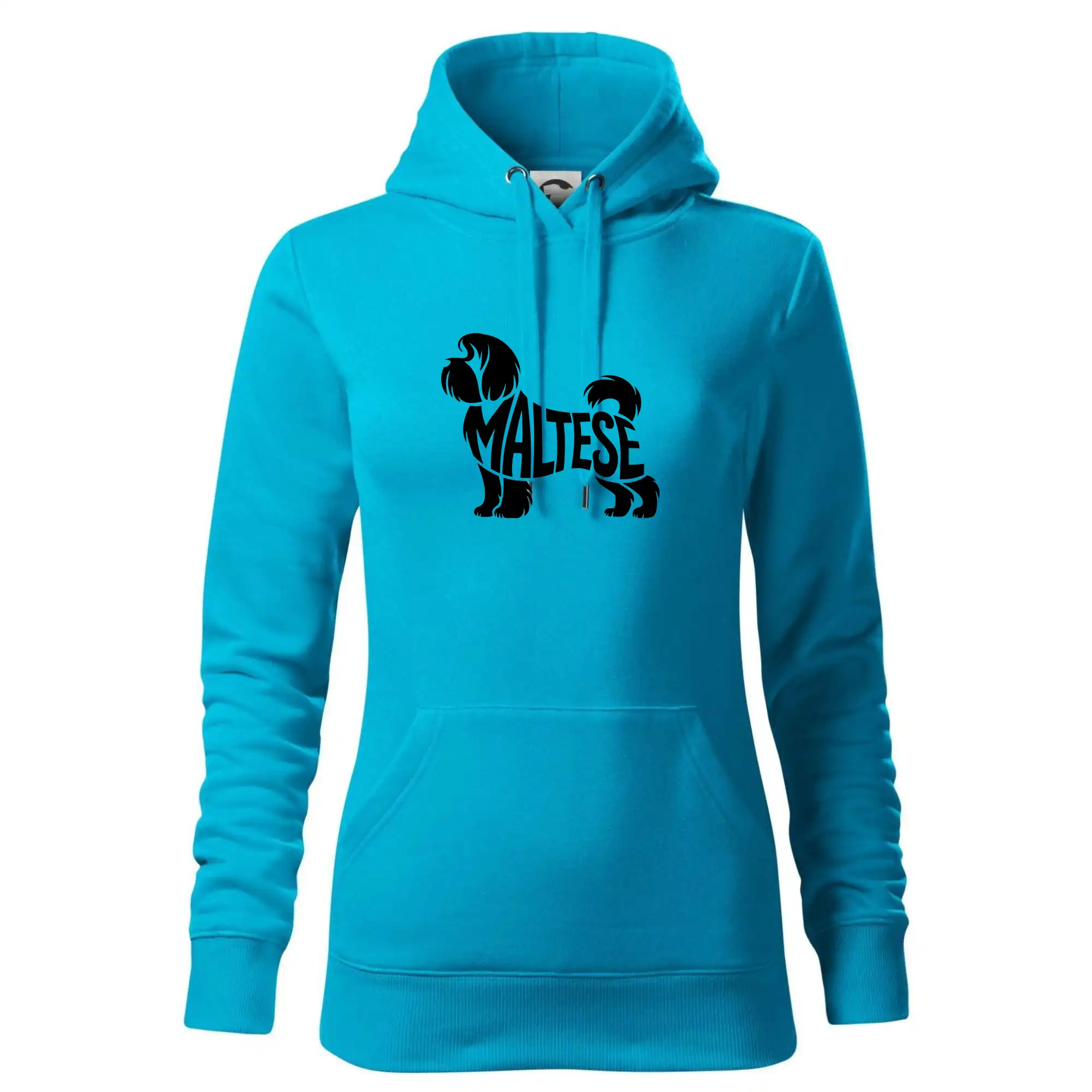 Ostatné psie plemená - Maltézsky psík nápis v tele - Mikina dámská Cape s kapucí