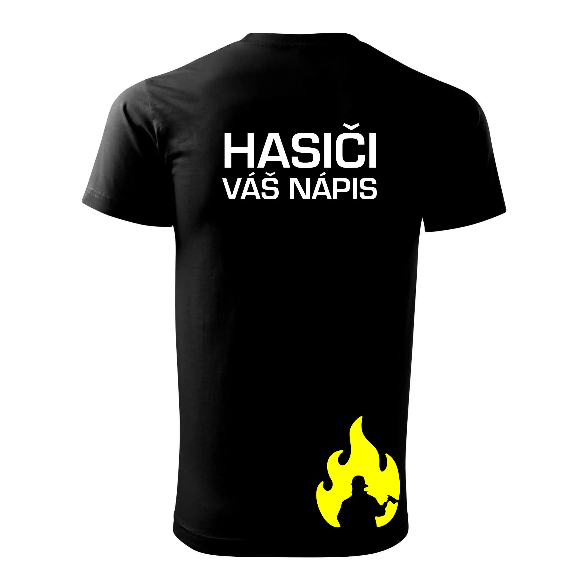 Hasič stojaci - nápis hasiči - Veľký nápis na chrbte