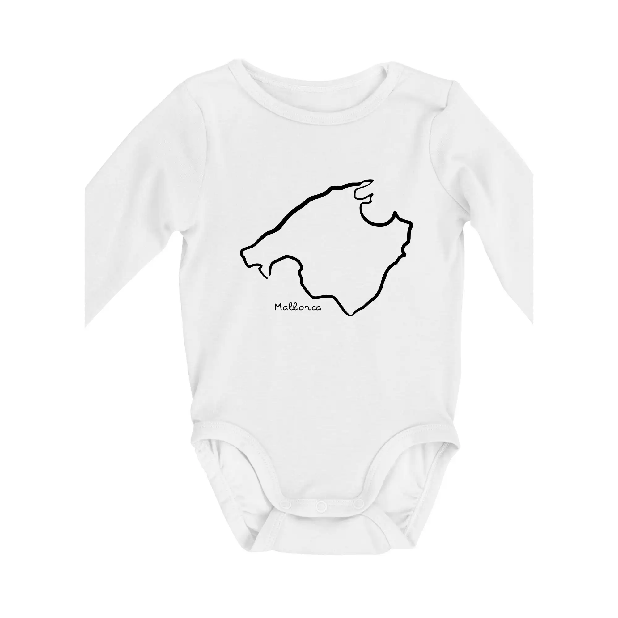 Ostatné mestá / miesta - Mallorca - obrys ostrova - Body dojčenské s dlhým rukávom