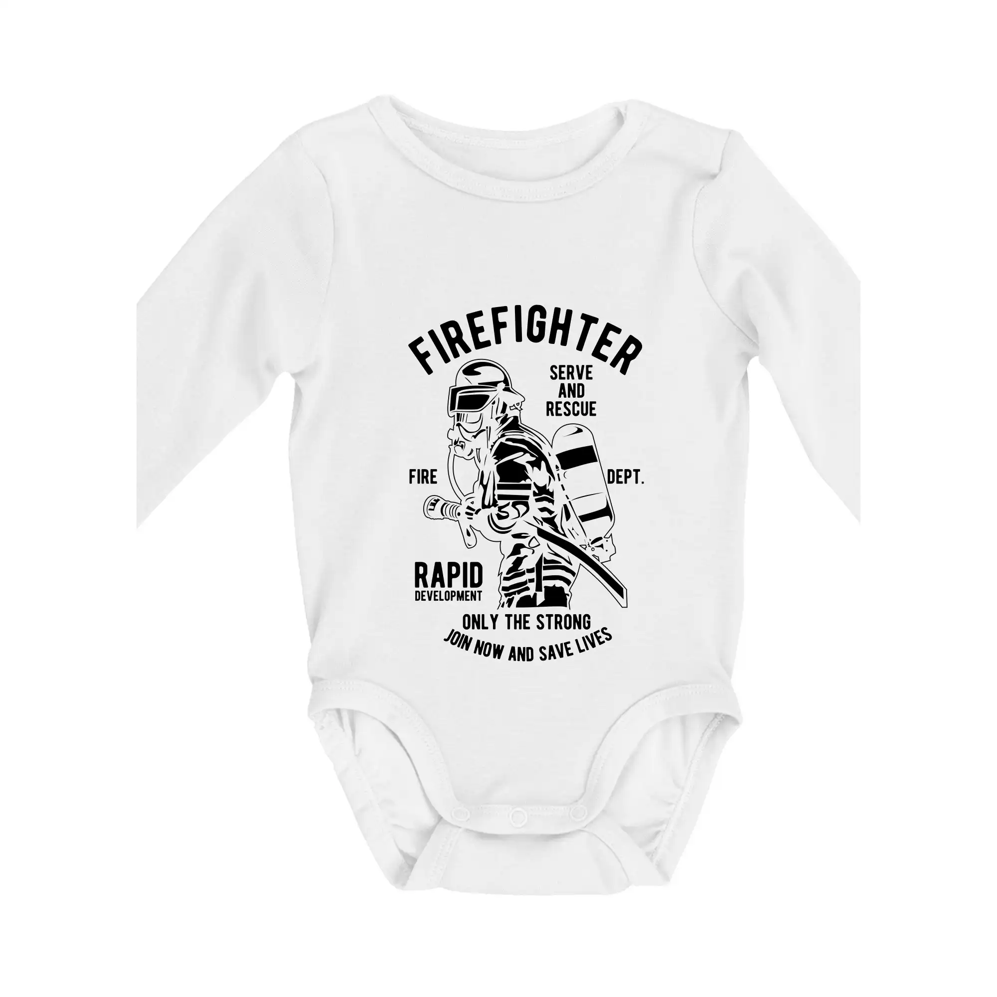 Originálne tričká pre hasičov - Firefighter Dept - Body dojčenské s dlhým rukávom