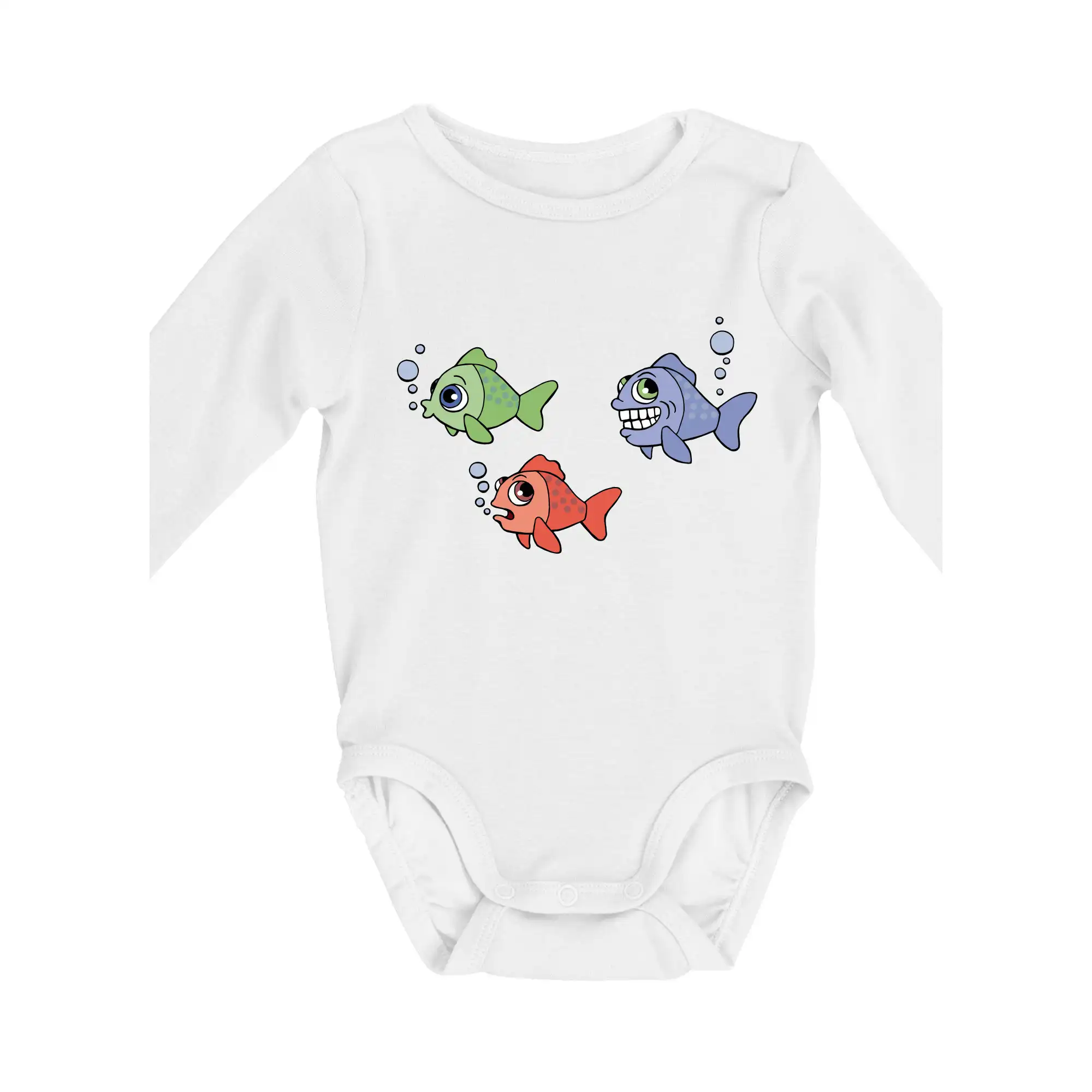 Tričká pre rybárov s potlačou - Prdiaca ryba (Hana-creative) - Body dojčenské s dlhým rukávom