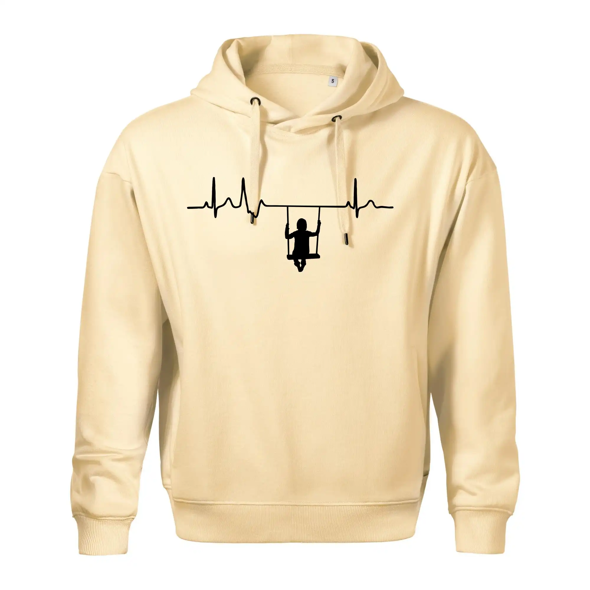 Grafické tričká - EKG hojdačka - Oversized mikina pánska Moon - kratšia + širšia